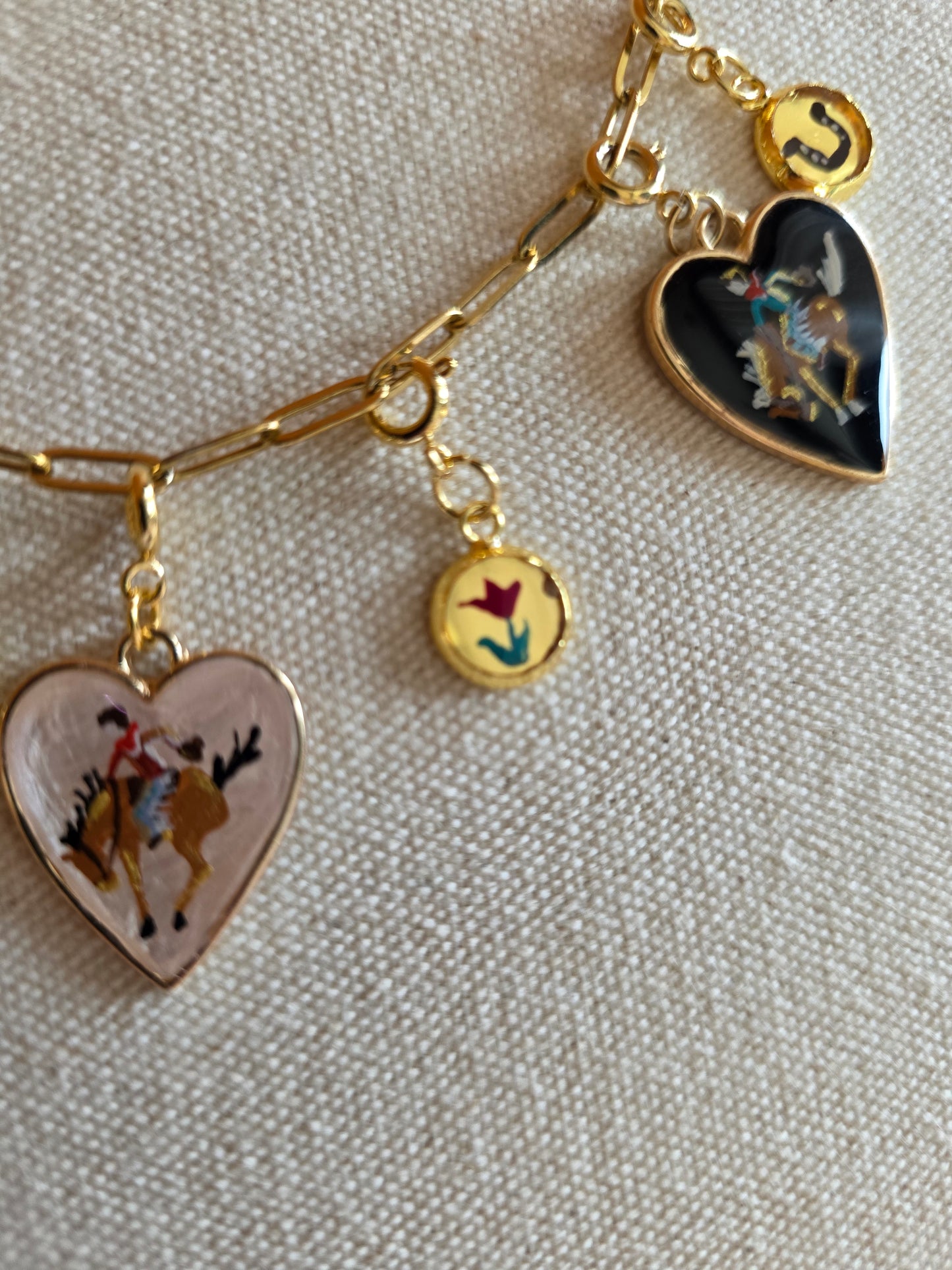Hand Painted Round Charm (various styles available)