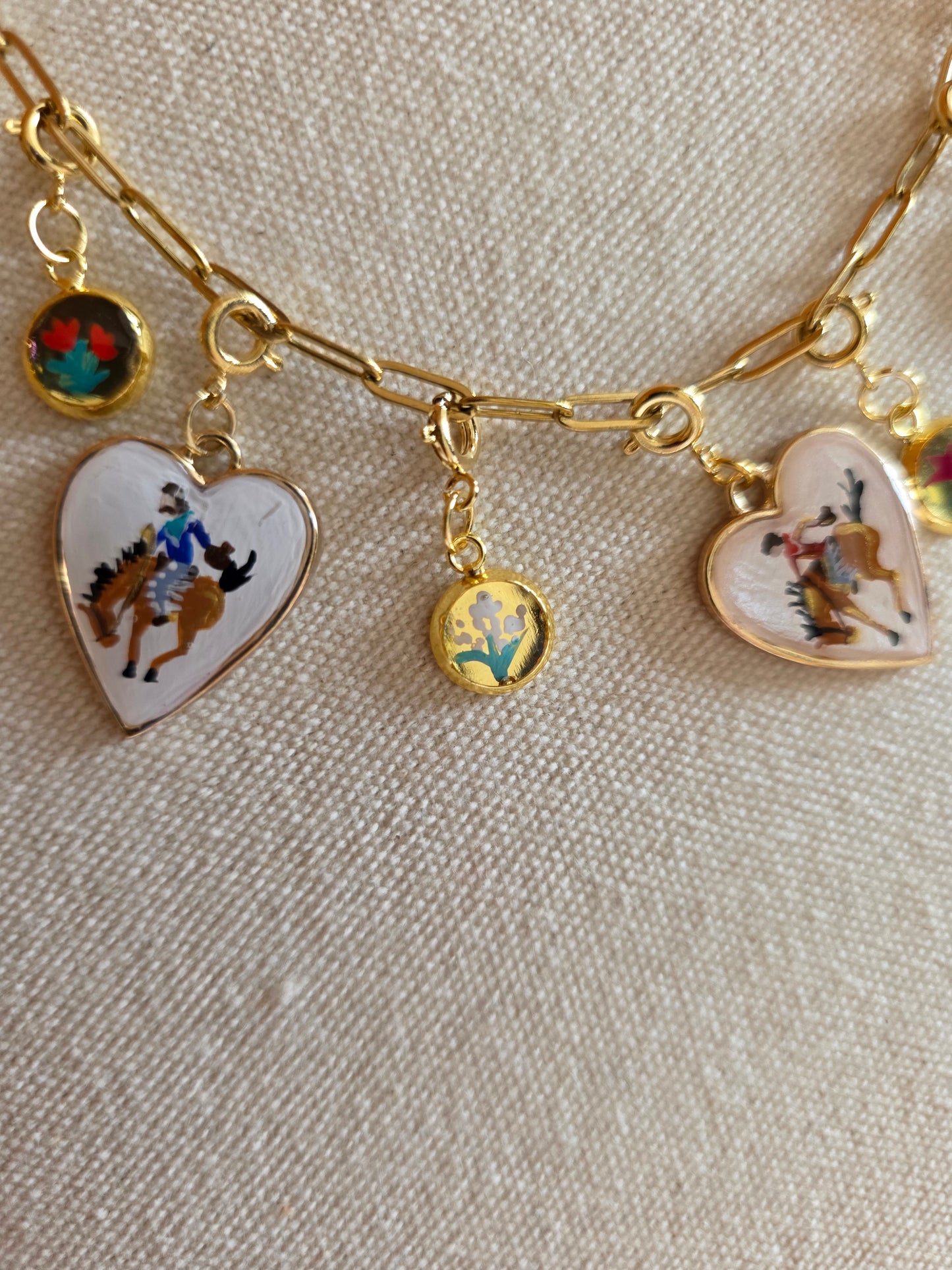 Hand Painted Round Charm (various styles available)