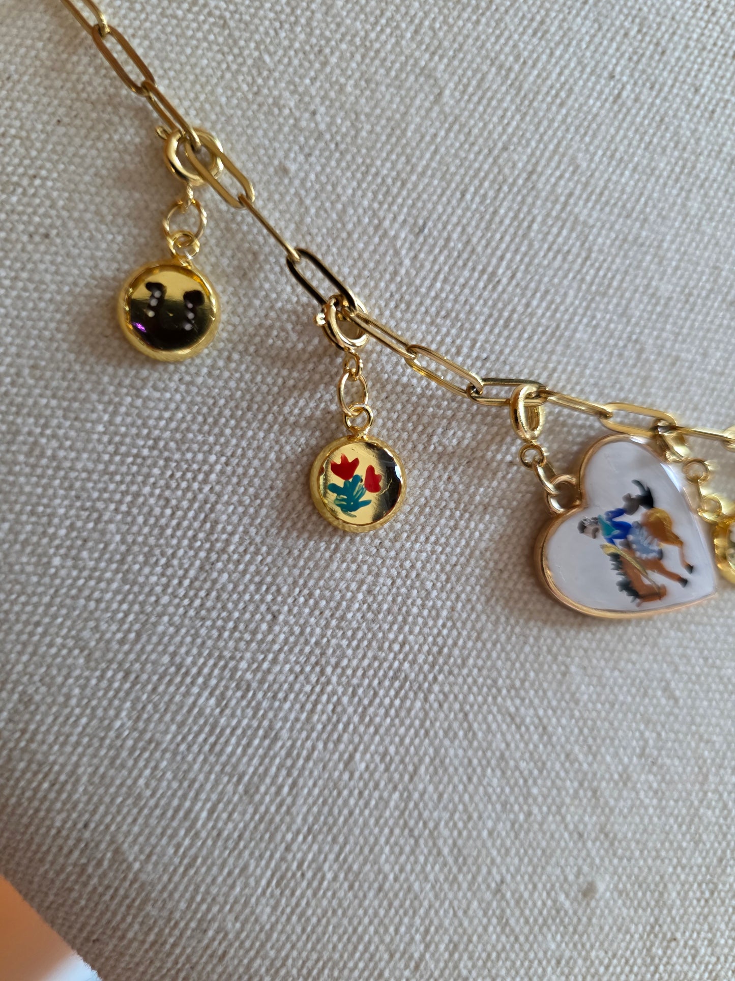 Hand Painted Round Charm (various styles available)