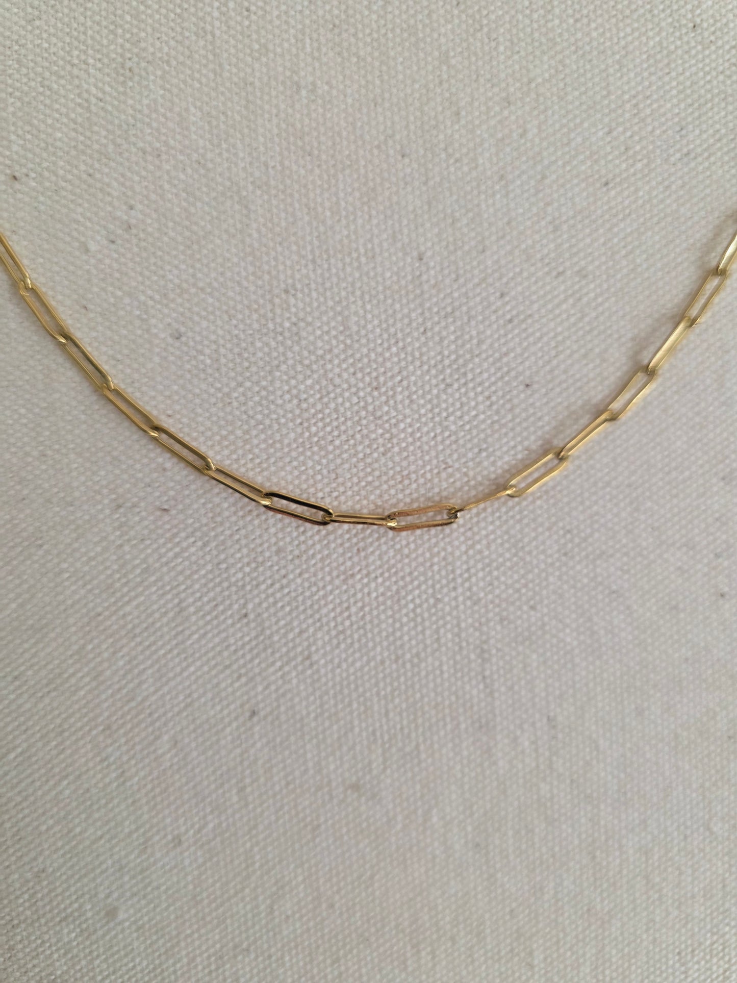 Gold-Plated Stainless-Steel Paperclip Charm Necklace