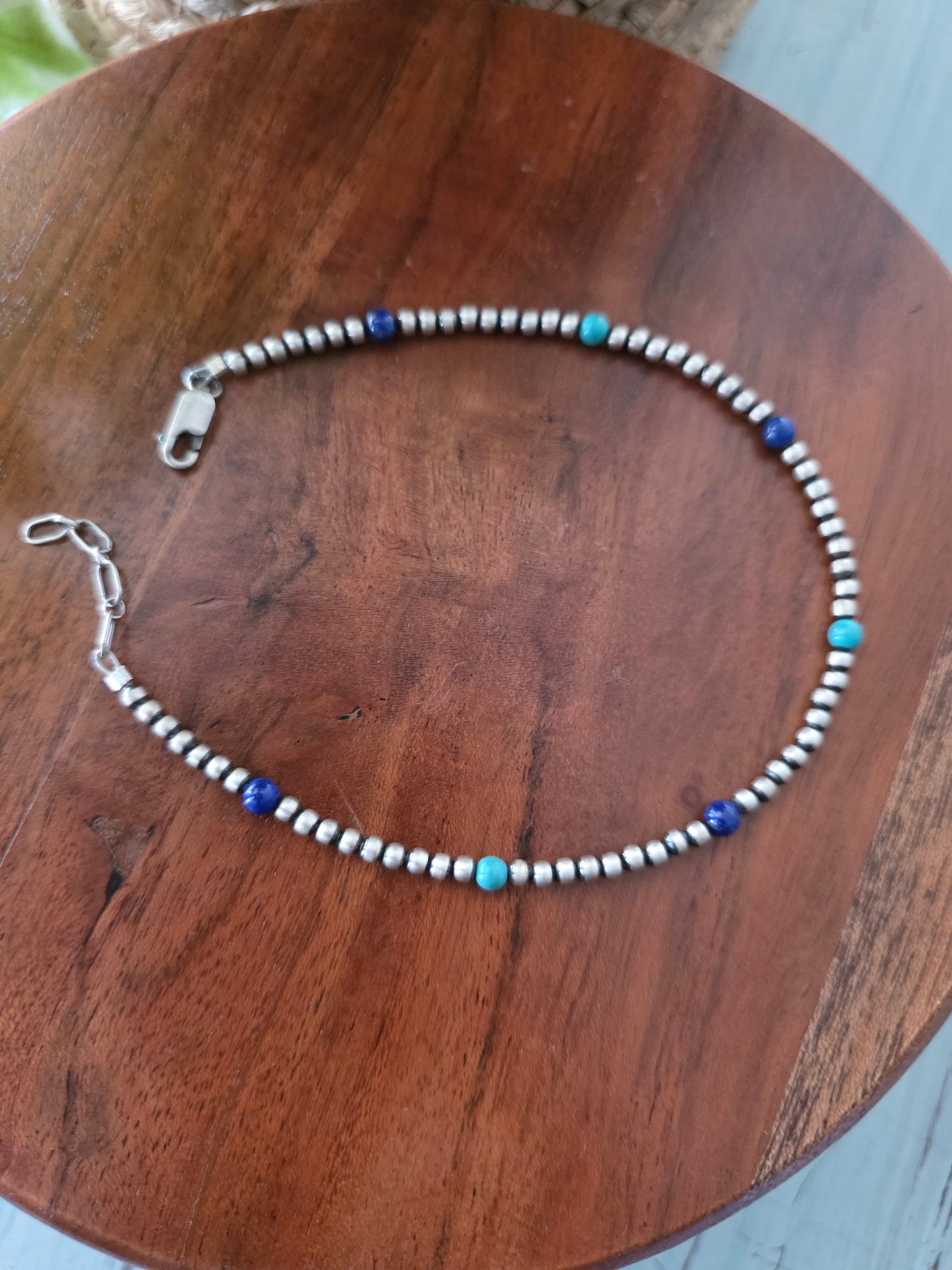3mm Sterling Silver Multi Bead Ankle Bracelet