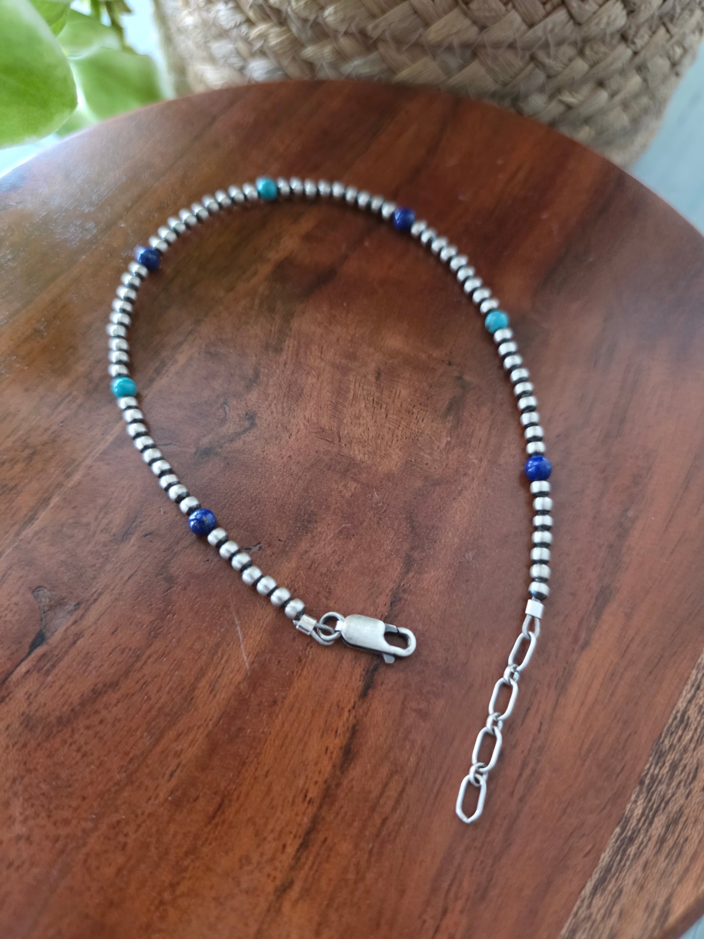 3mm Sterling Silver Multi Bead Ankle Bracelet