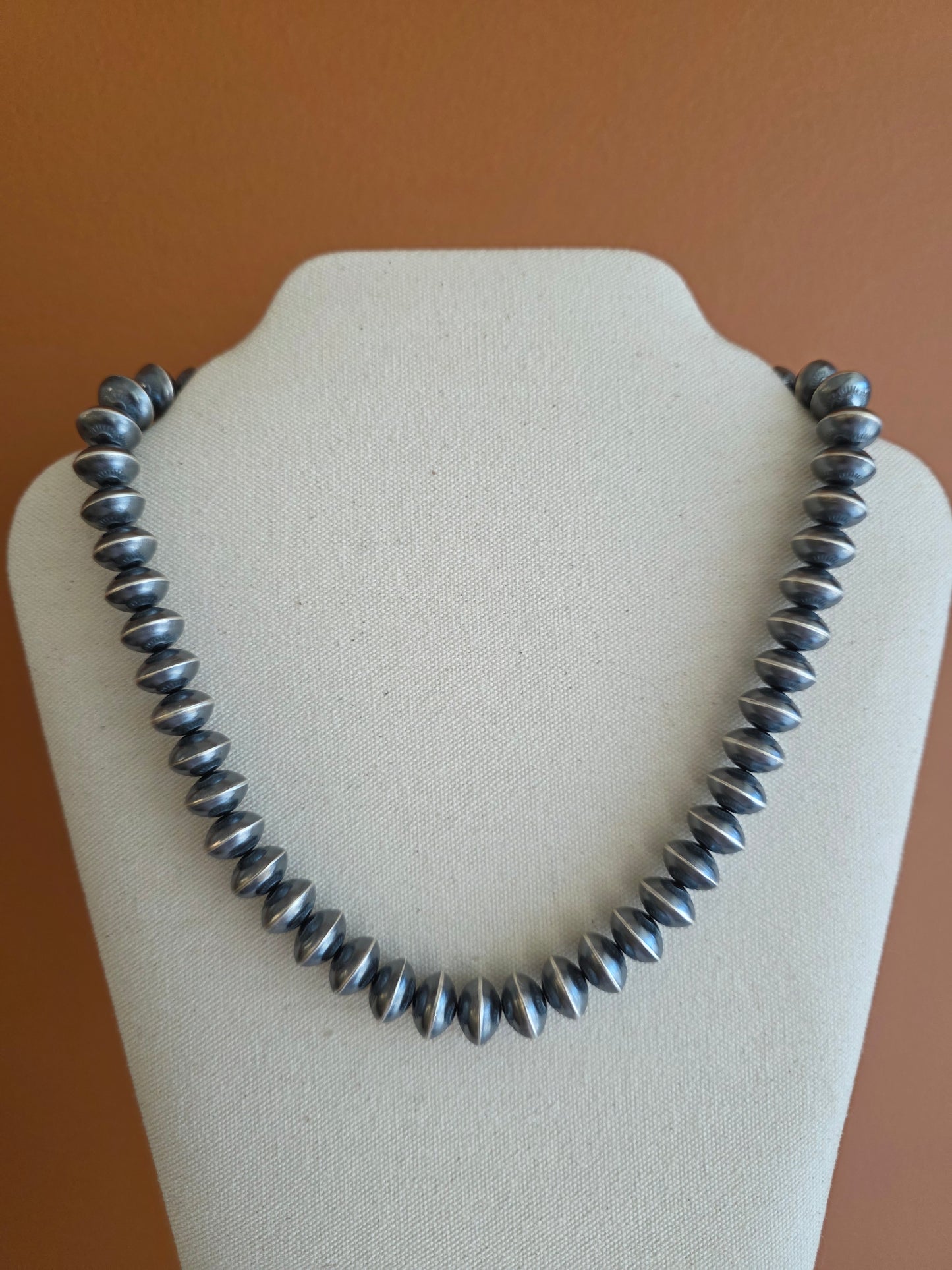 13mm Handmade Hand Stamped Navajo Pearls