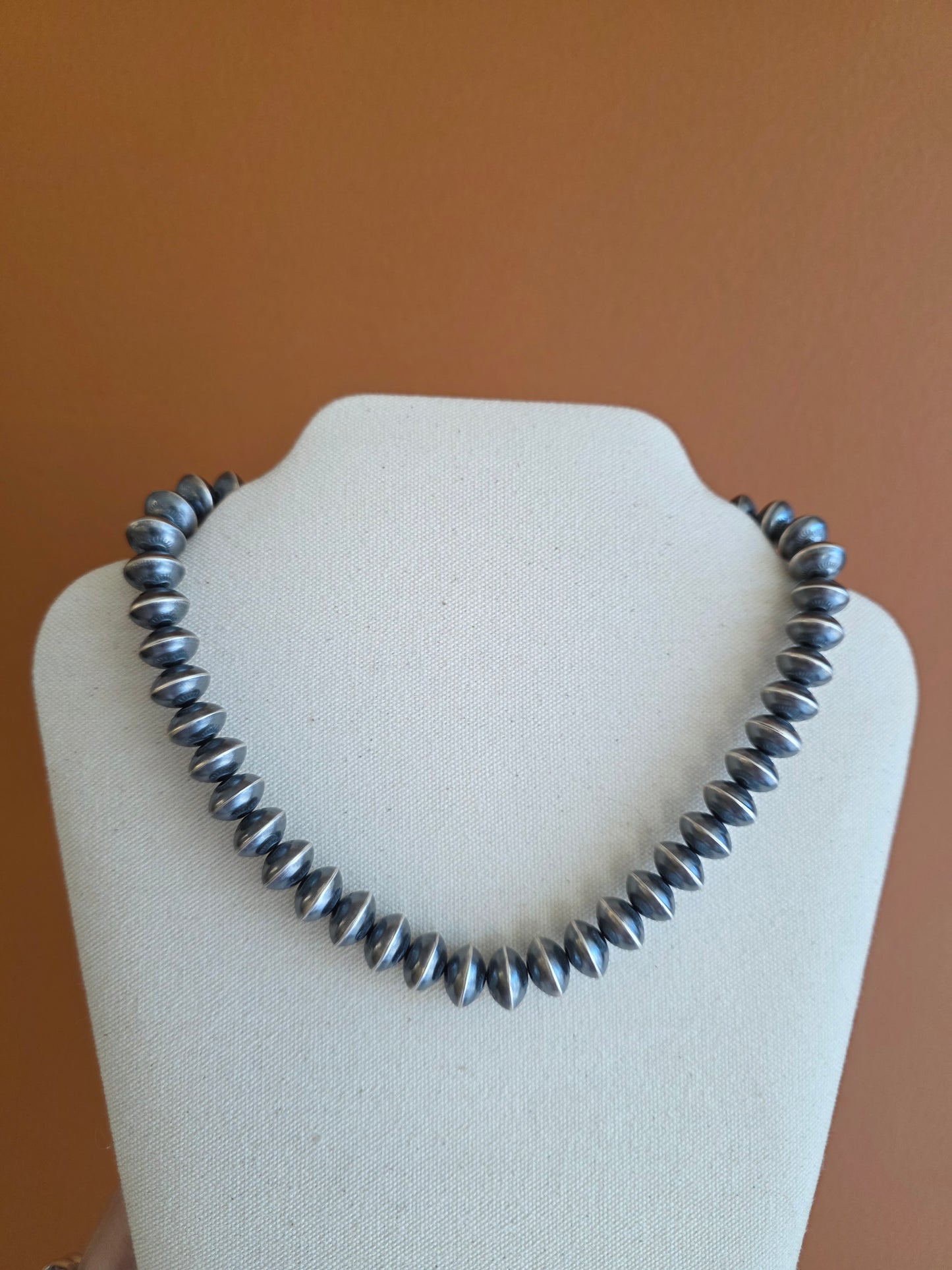 13mm Handmade Hand Stamped Navajo Pearls