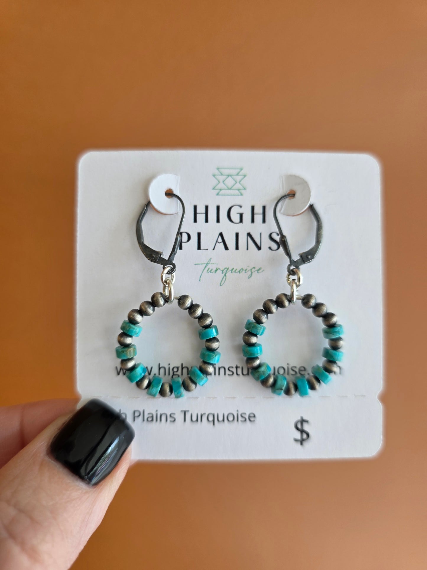 Santo Domingo 3-4mm Sterling Turquoise Mini Hoop Earrings