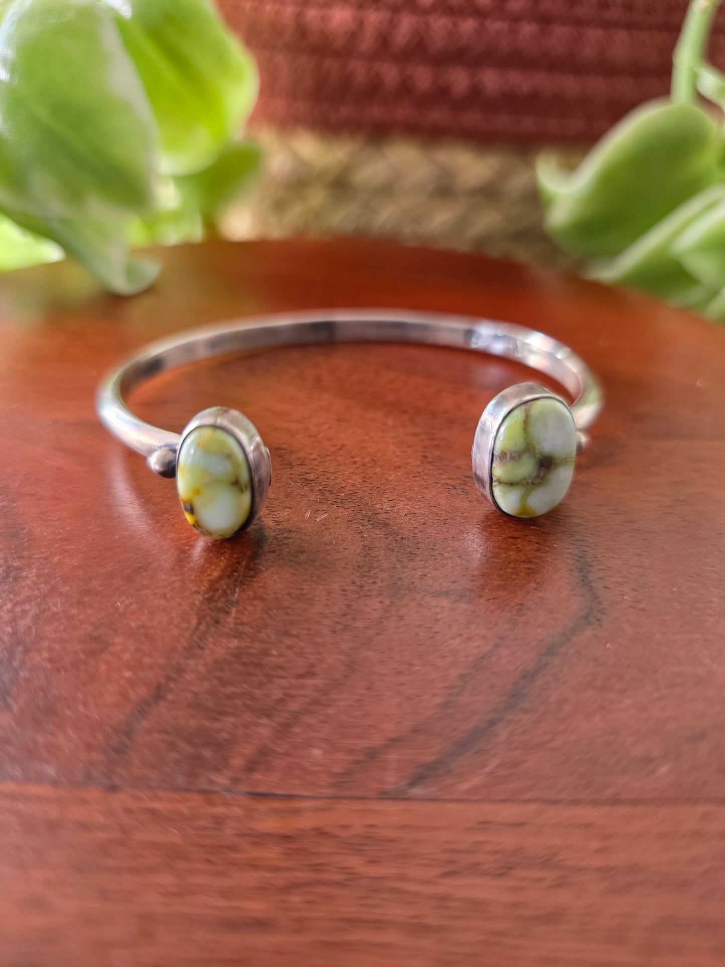 2-Stone Palomino Reverse Open Cuff Bracelet