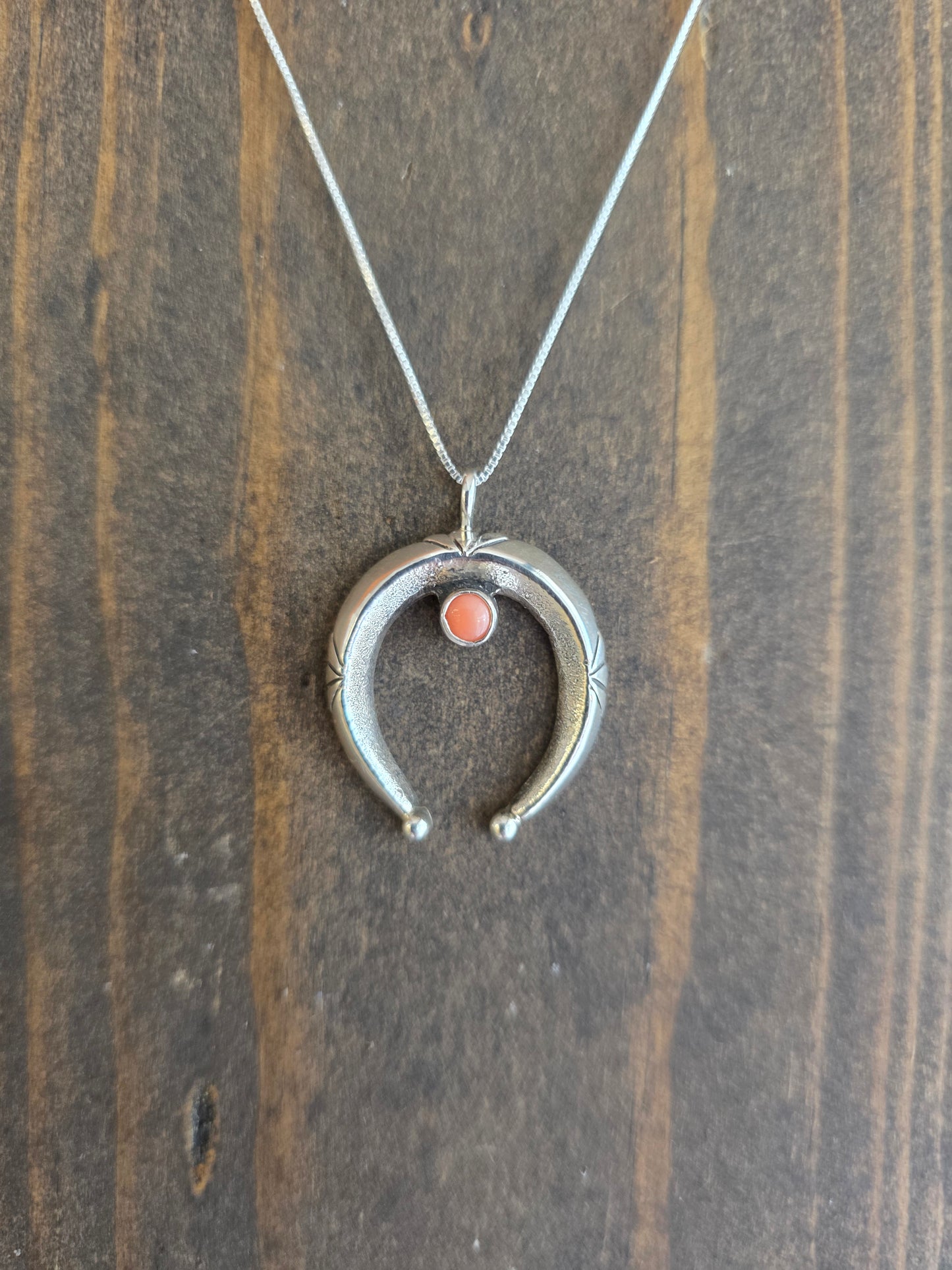 Petite Sterling Silver Naja Pendant Necklace with Pink Conch Accent