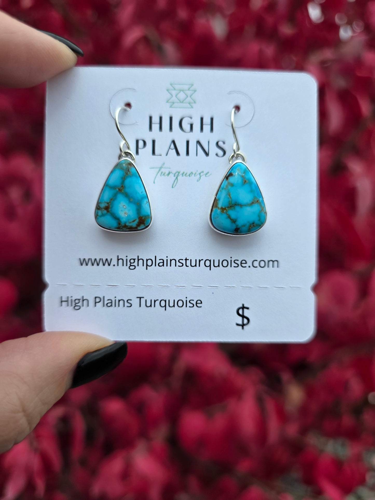 Spiderweb Kingman Turquoise Earrings