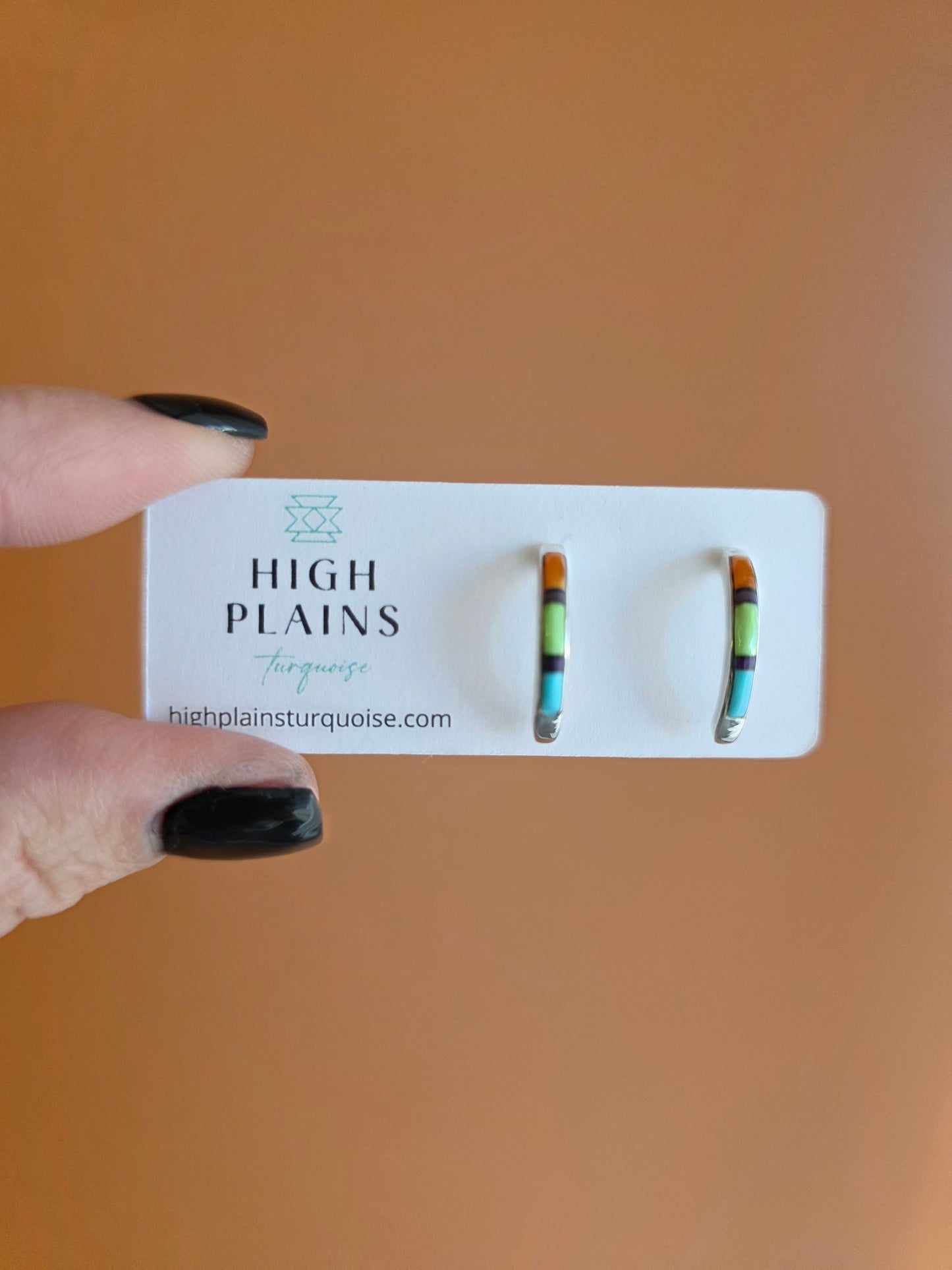 Petite Rainbow Half Hoop Earrings