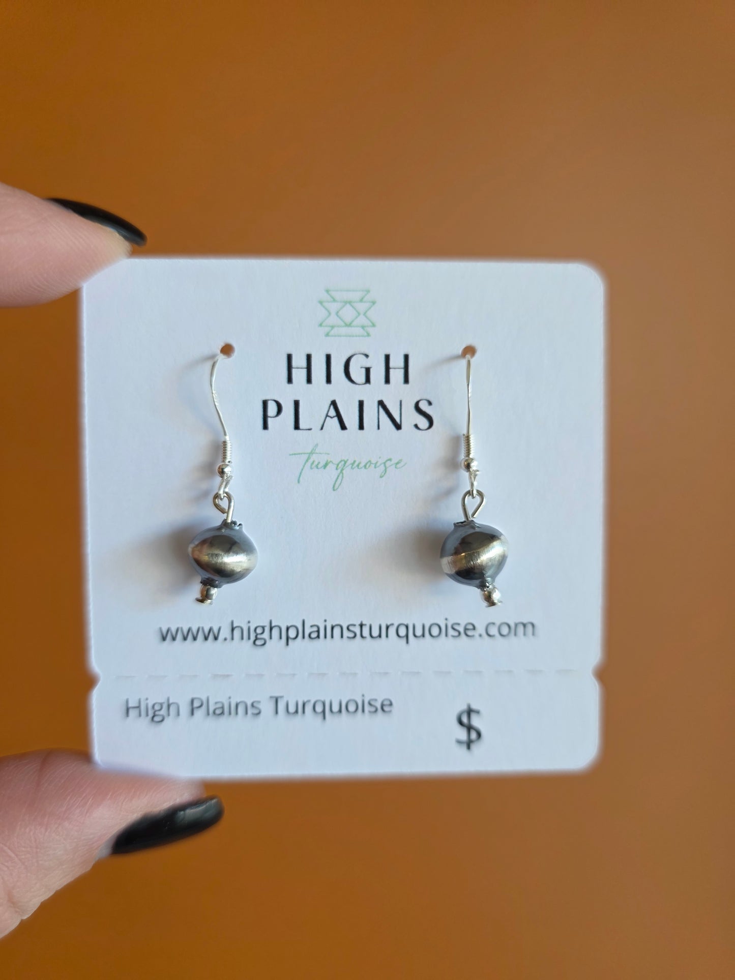 8mm Handmade Sterling Silver Beaded Earrings