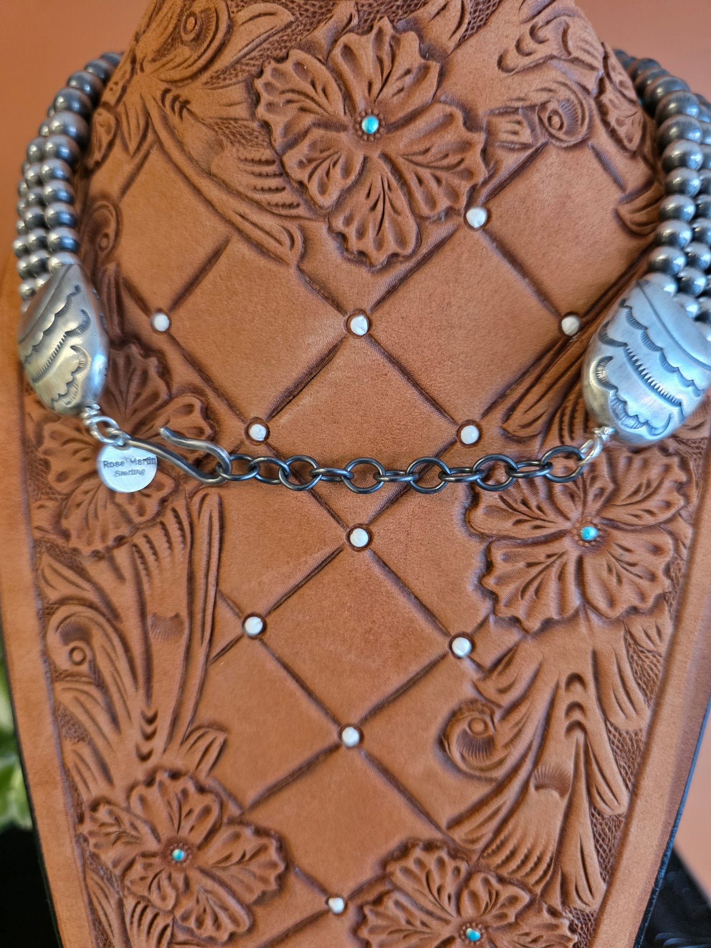 Rose Martin Handmade 3-Strand Sterling Silver Navajo Pearls