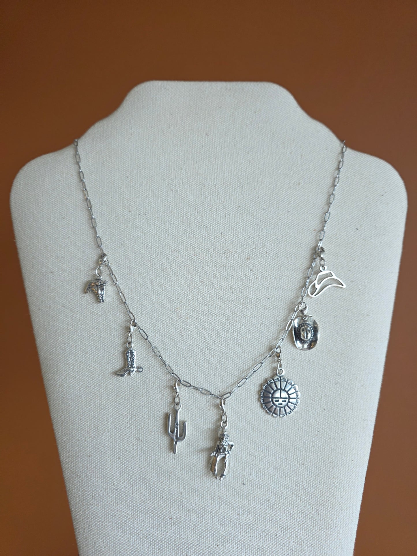 Stainless-Steel Paperclip Charm Necklace