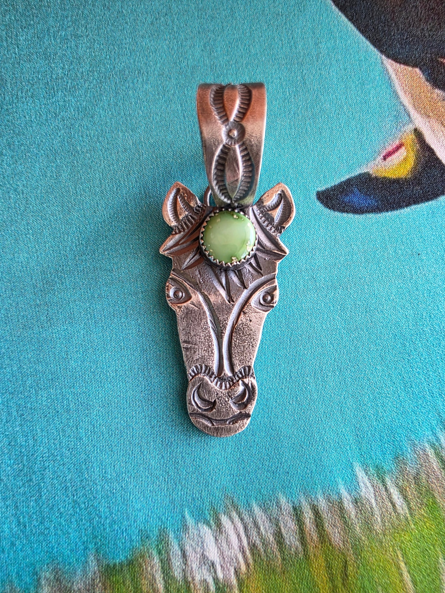 Kindale Billah Navajo Sandcast Horse Pendant
