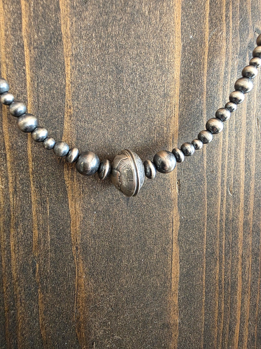 Mixed Bead Sterling Silver Mercury Dime Necklace