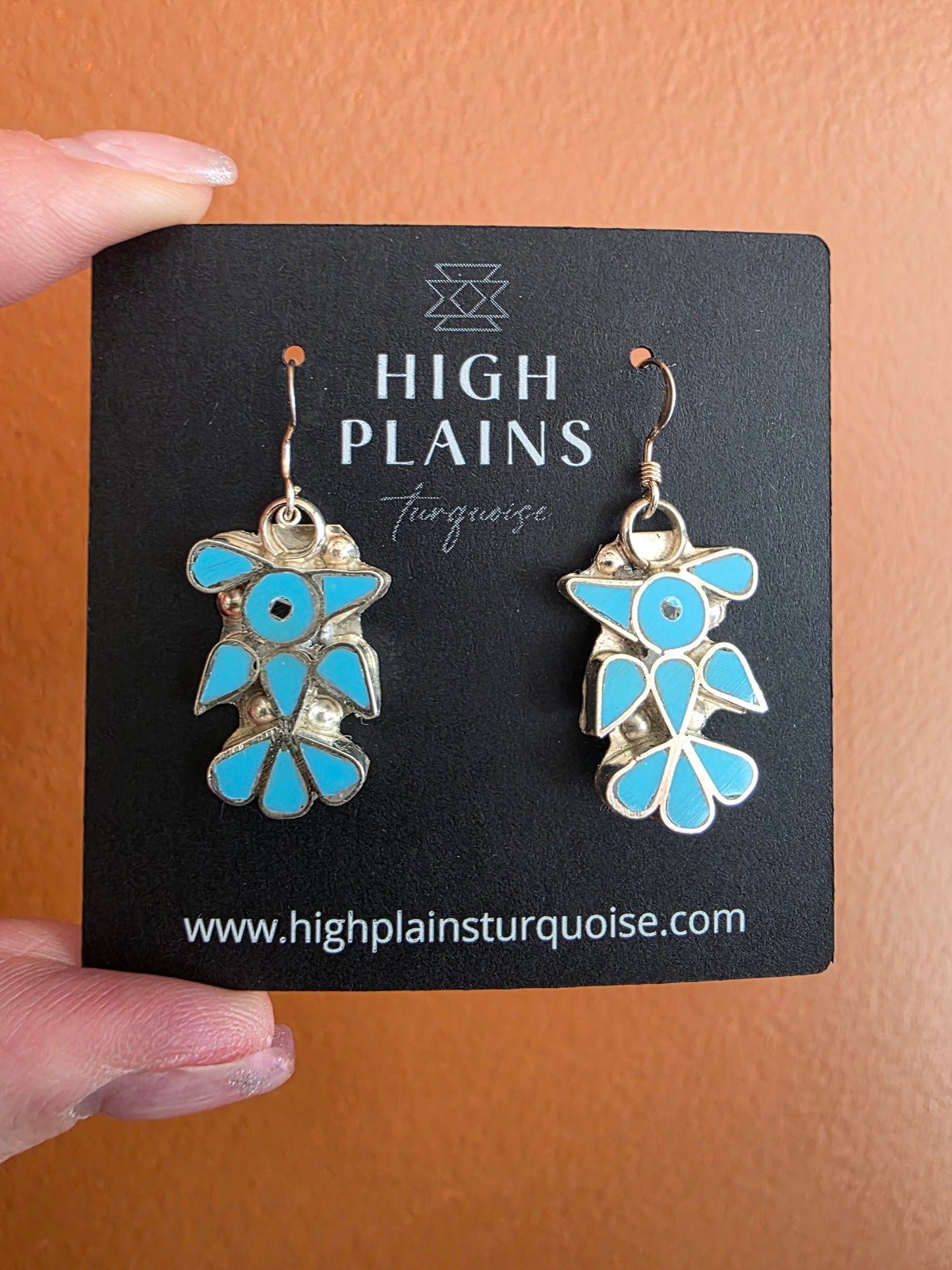 Zuni Turquoise Thunderbird Earrings