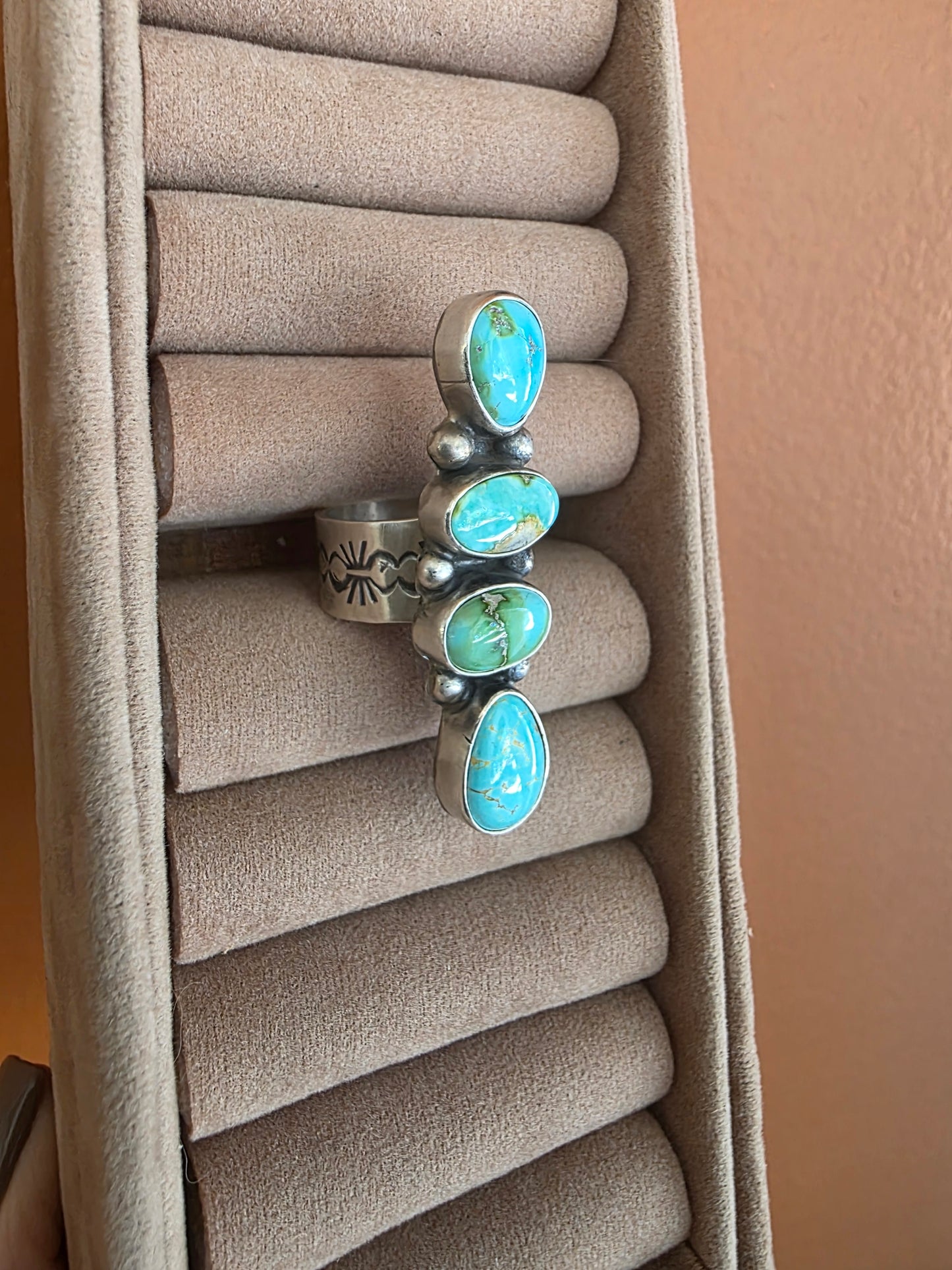Desert Bloom Sonoran Gold Turquoise Adjustable Ring