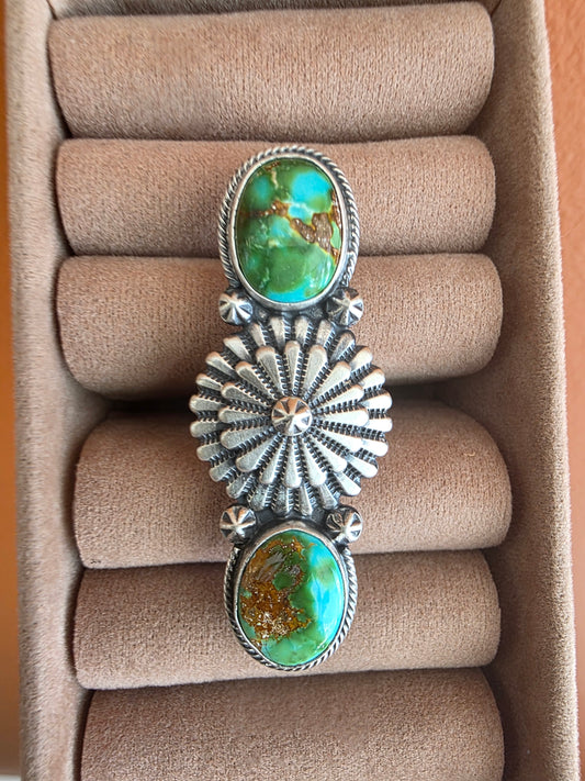Sonoran Gold Turquoise Concho Statement Ring