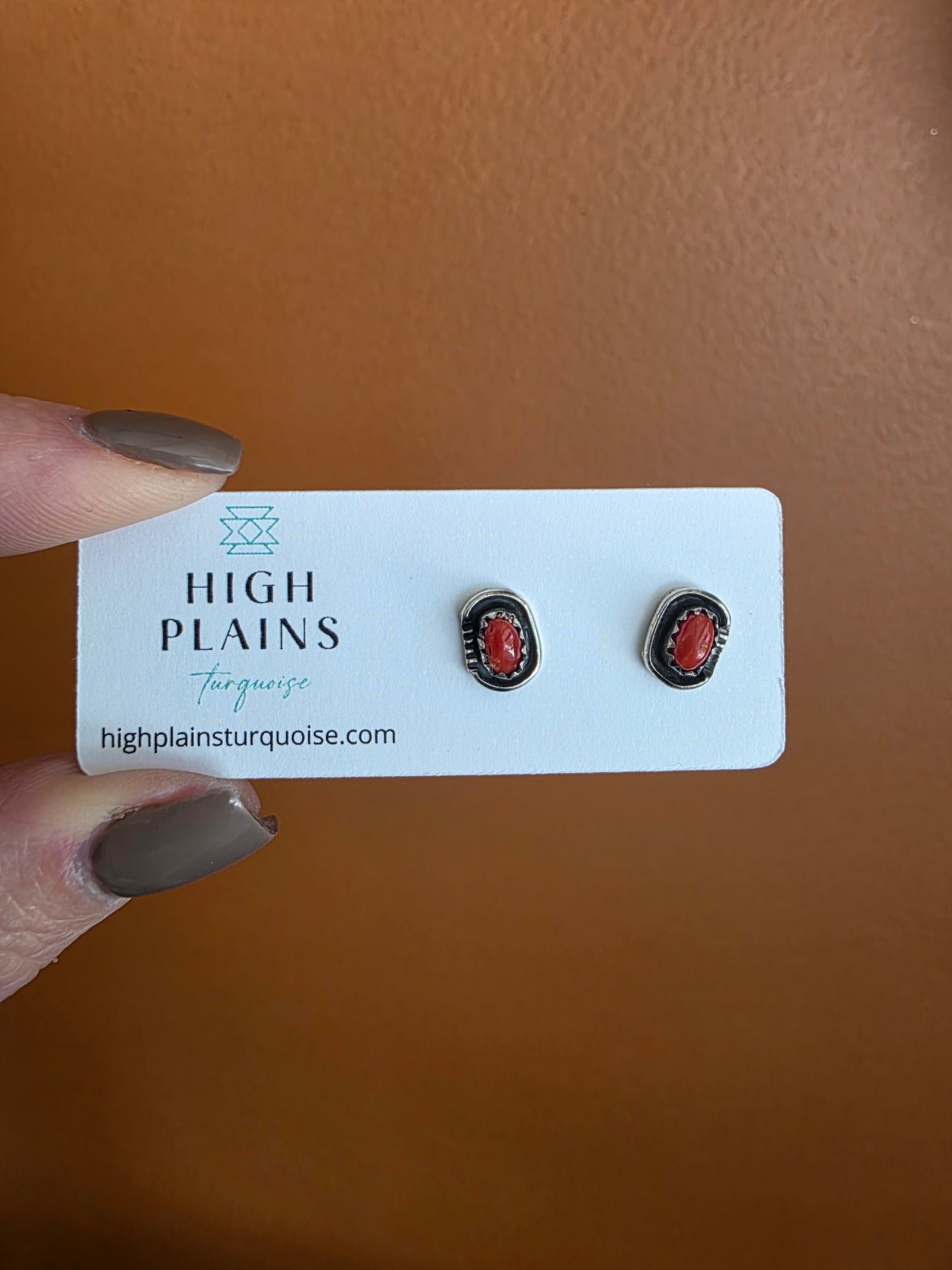 Mini Oval Coral Studs