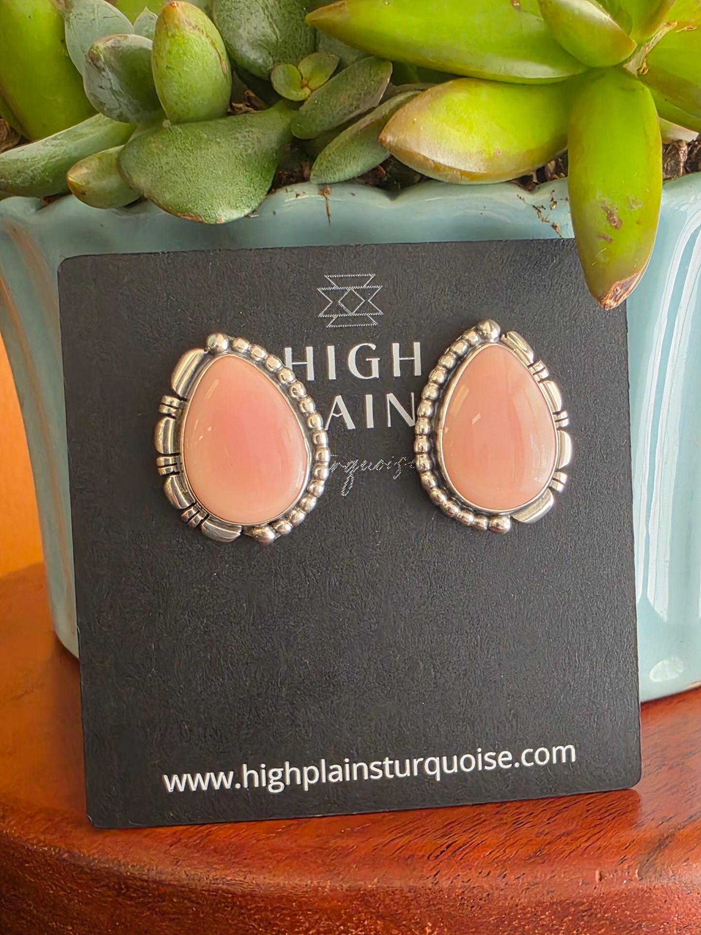 Extraordinary Sterling Detail Pink Conch Teardrop Earrings
