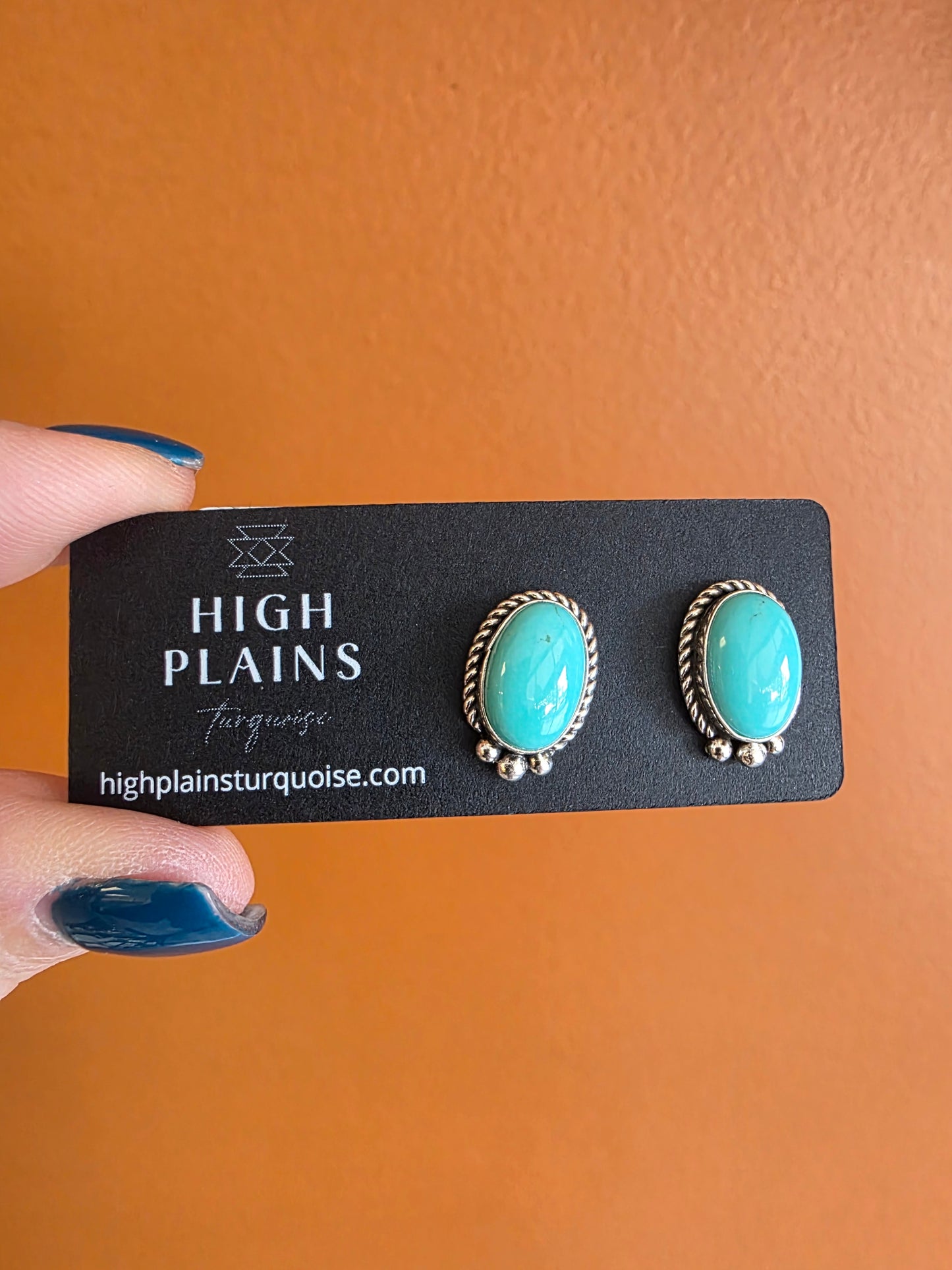 Campitos Turquoise Sterling Beaded Studs