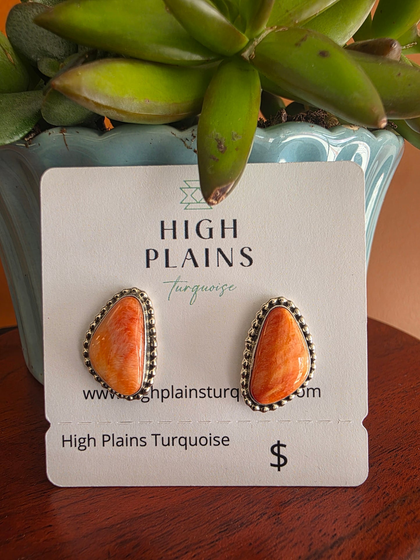 Spiny Oyster Sterling Bead Earrings