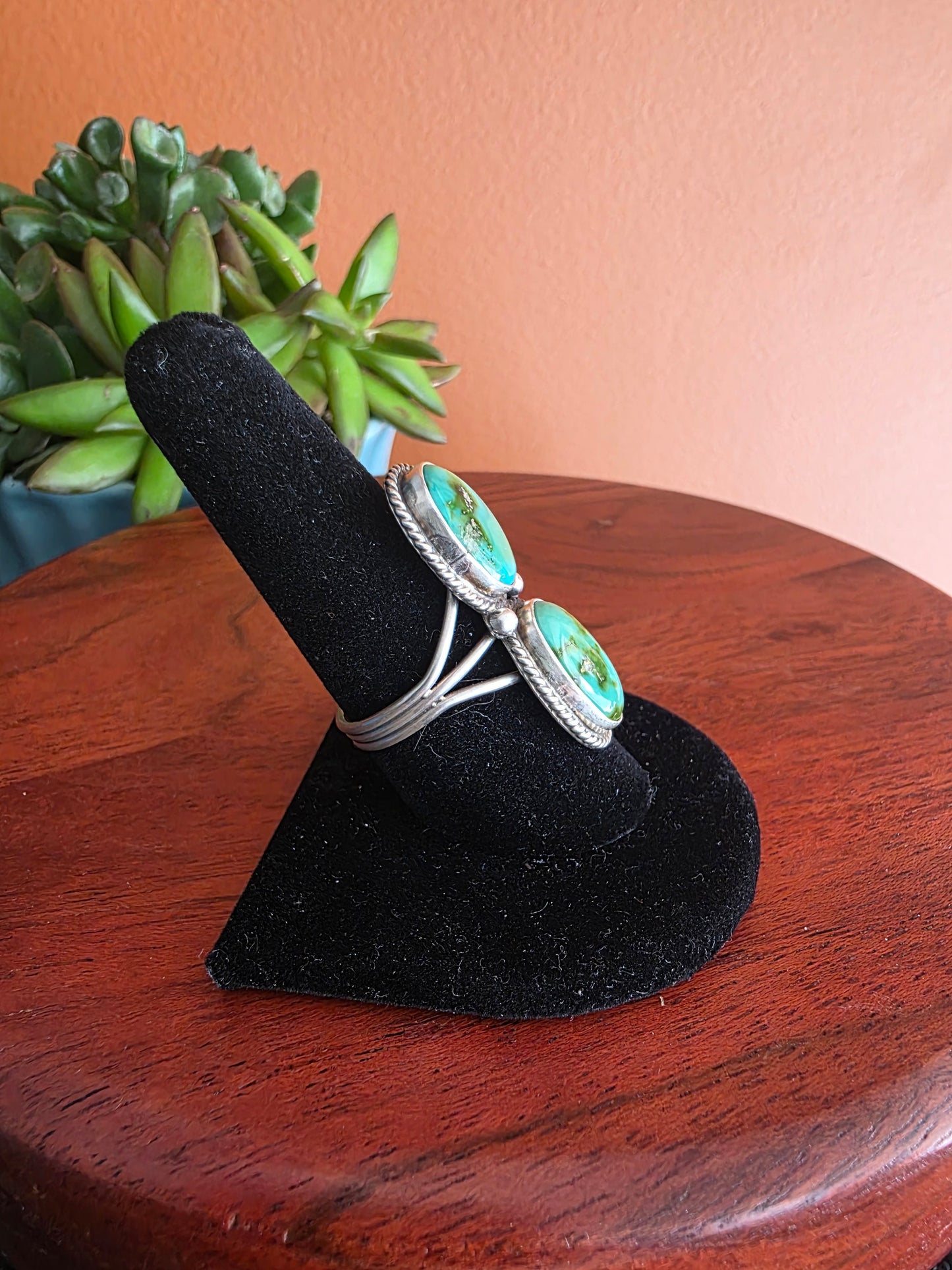 Sonoran Gold Turquoise Double Stone Ring