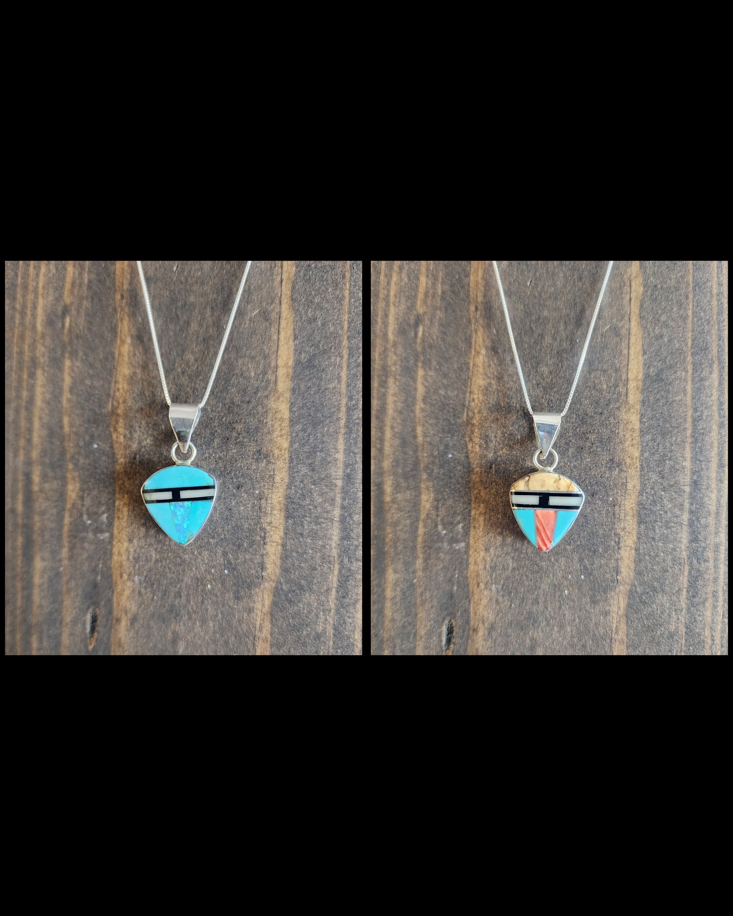 Zuni Edison Yazzie Two-Sided Pendant Necklace - 18"