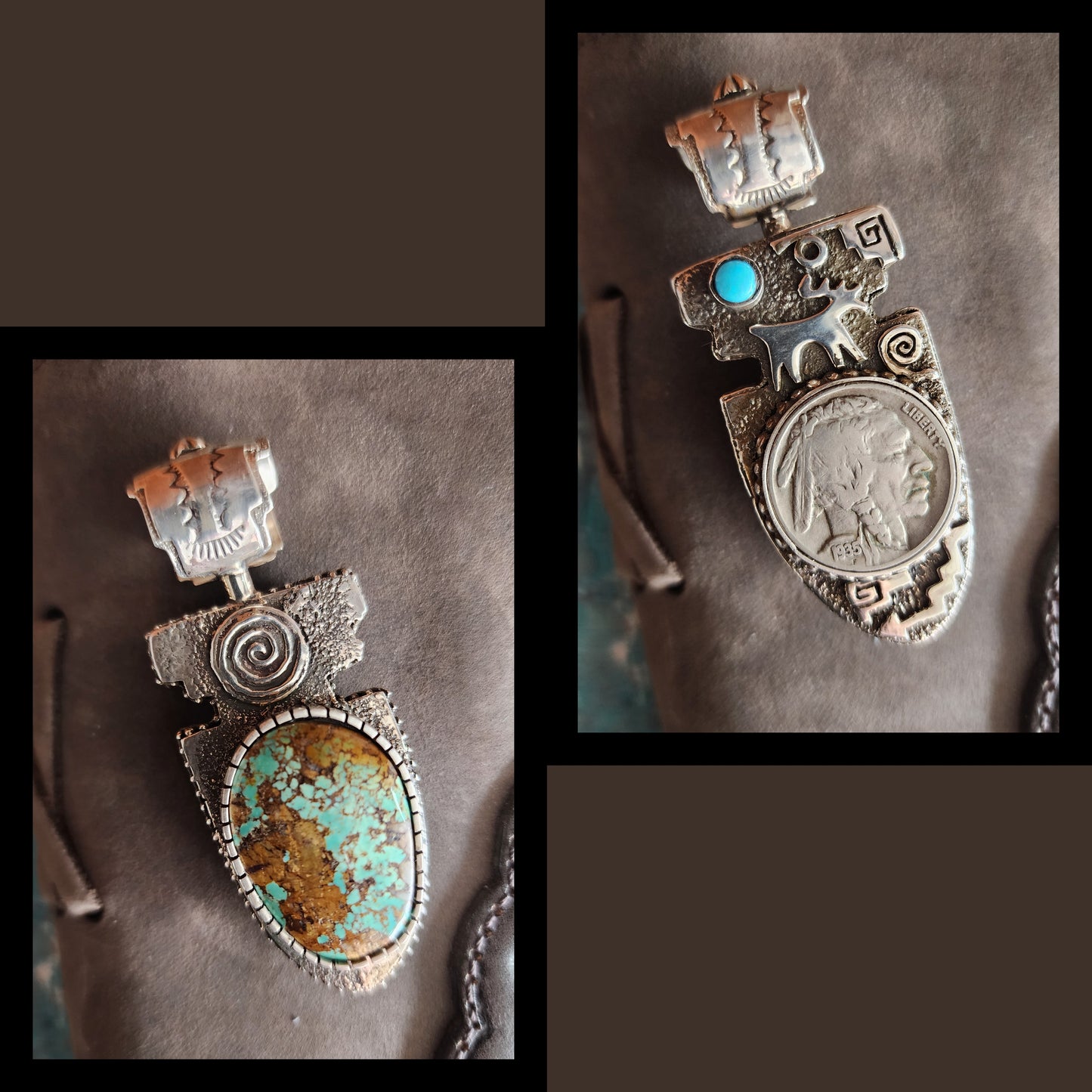 Tony Chino Acoma Pueblo Reversible Pendant