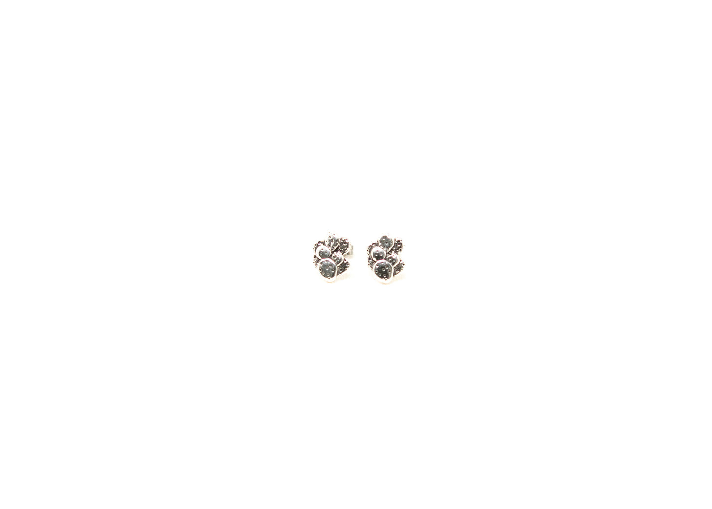 Sterling Silver Prickly Pear Cactus Earrings
