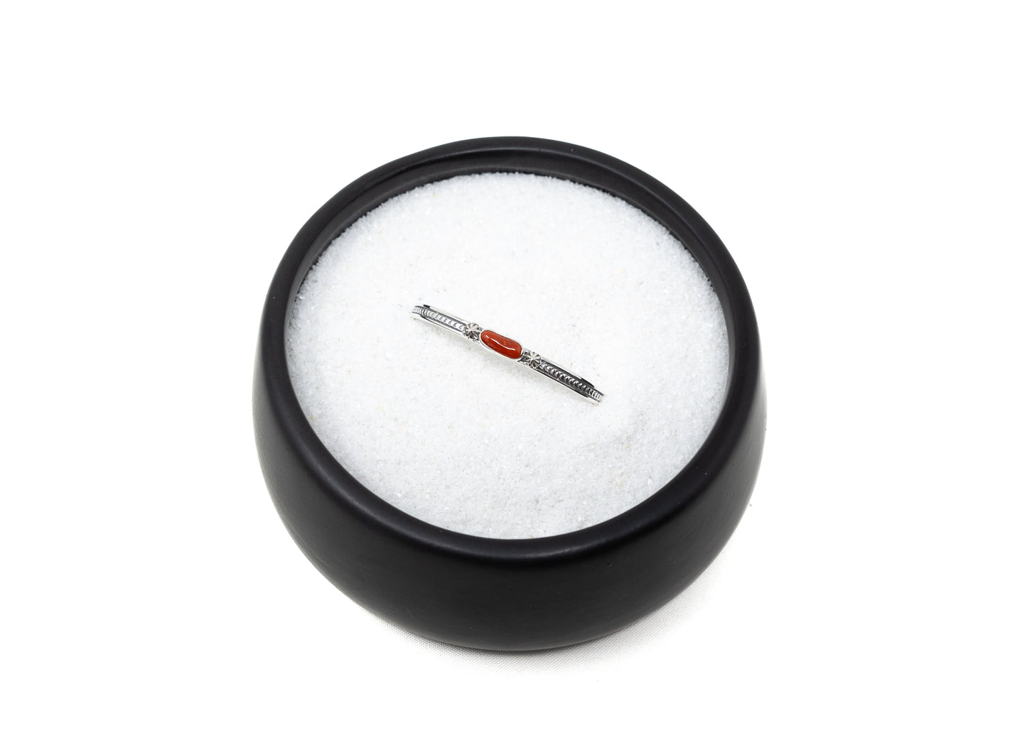 Sleek Sterling Coral Stacker Cuff