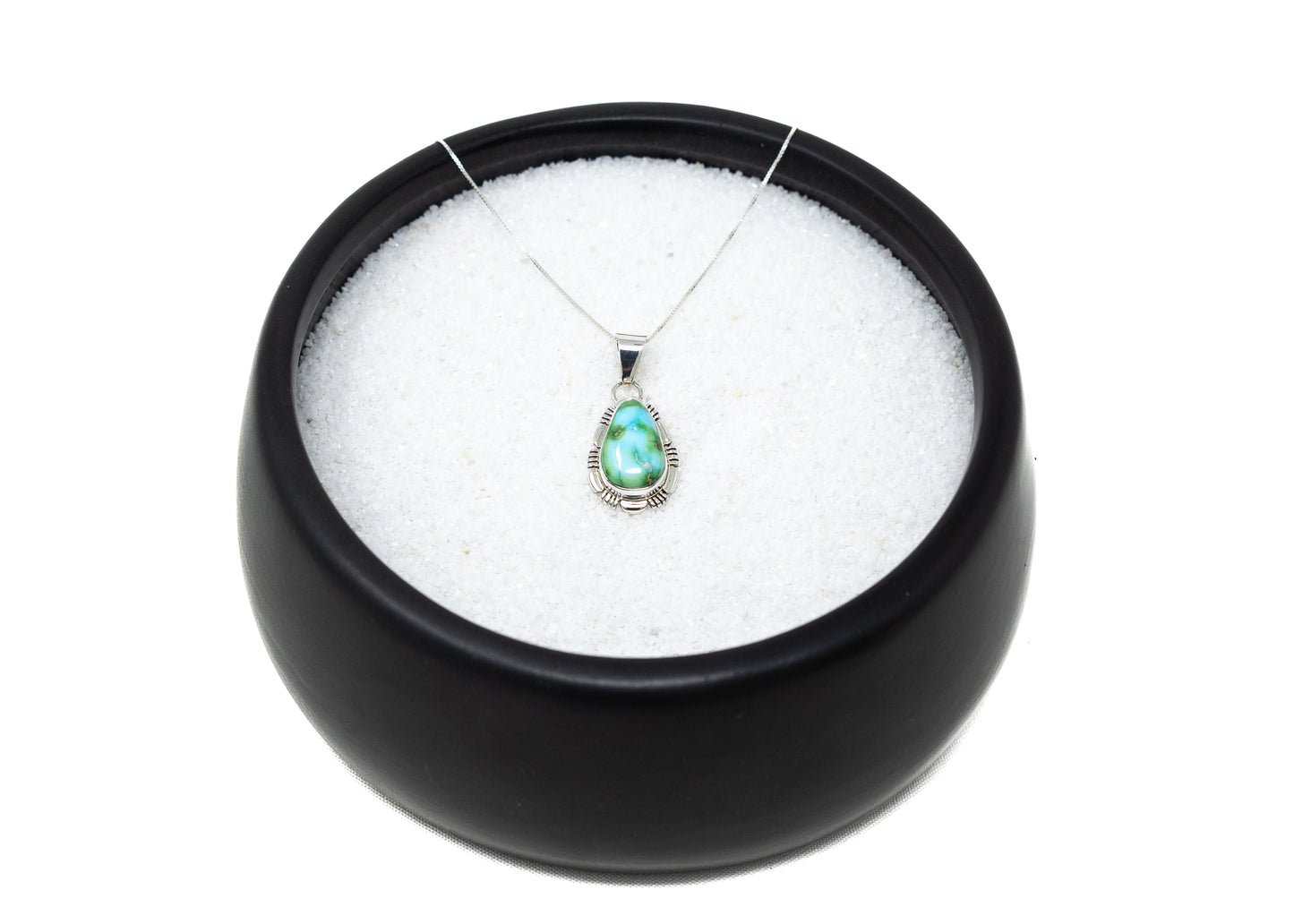 Large Stone Sonoran Gold Turquoise Teardrop Pendant Necklace