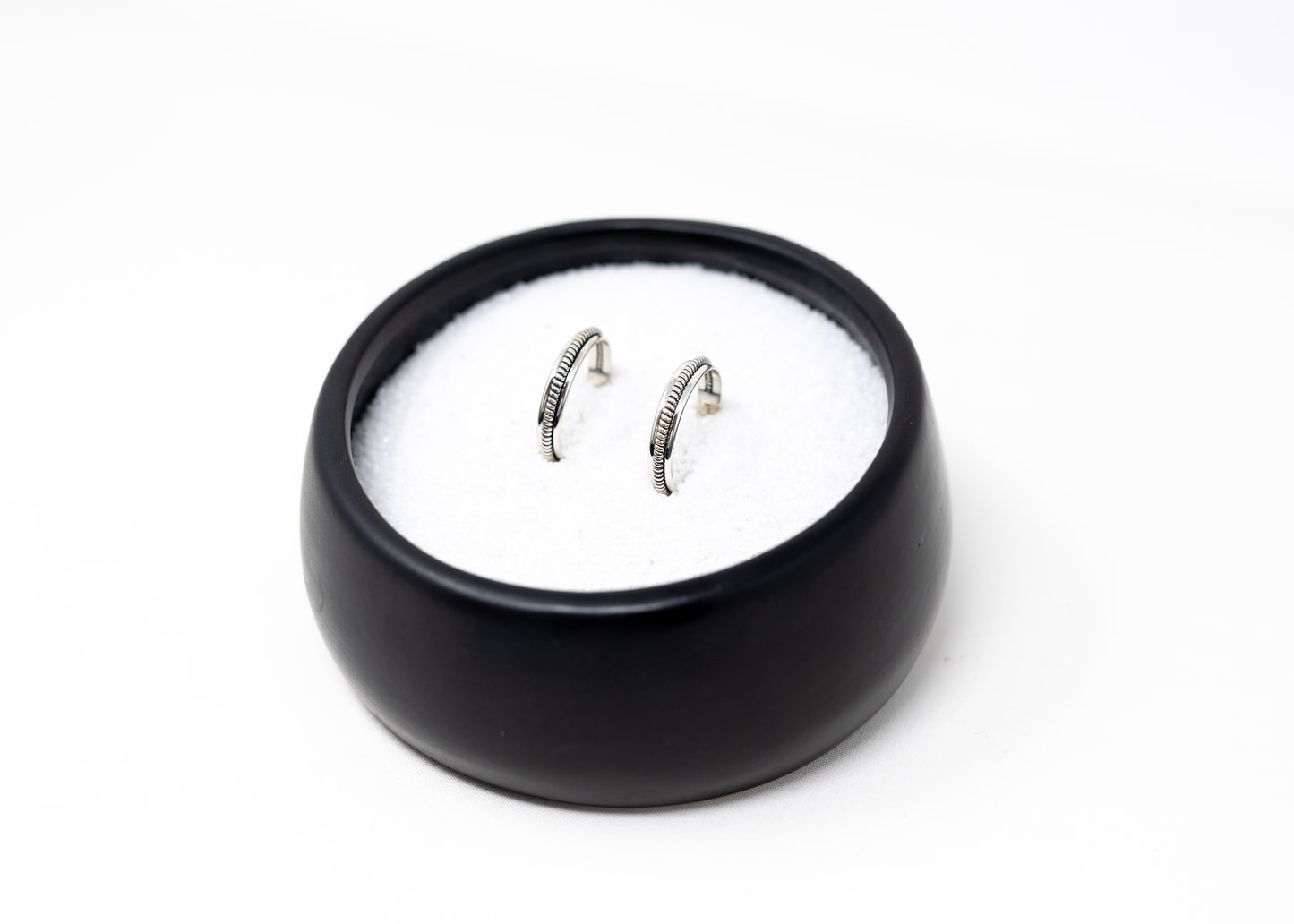 Sterling Silver Single Row Large Hoops