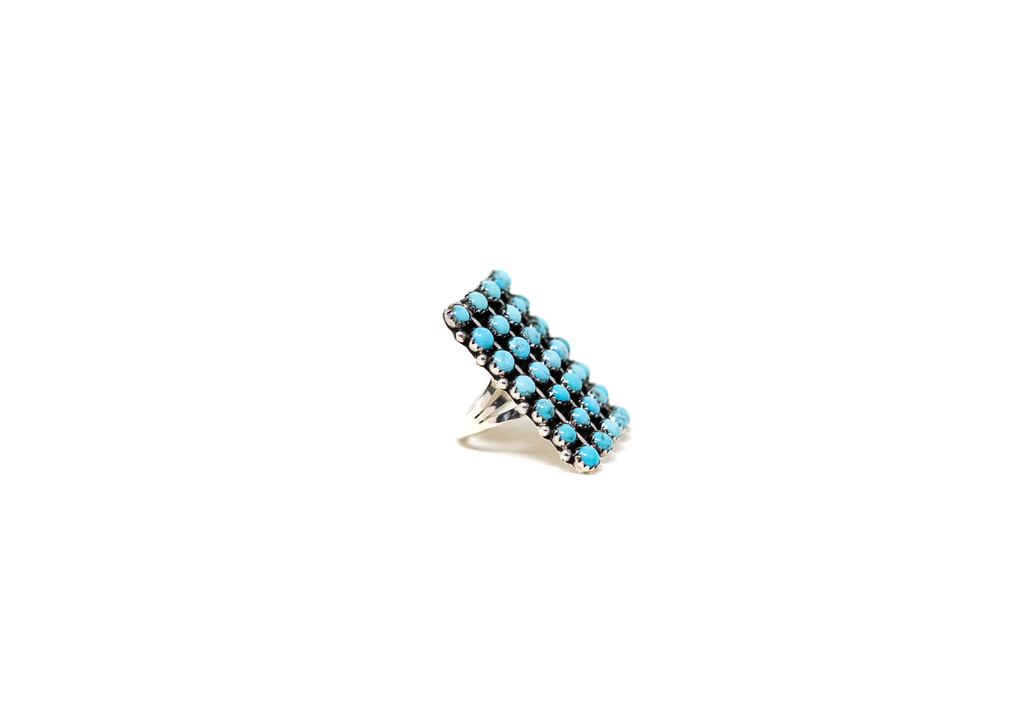 Zuni Kingman Turquoise Snake Eye Ring