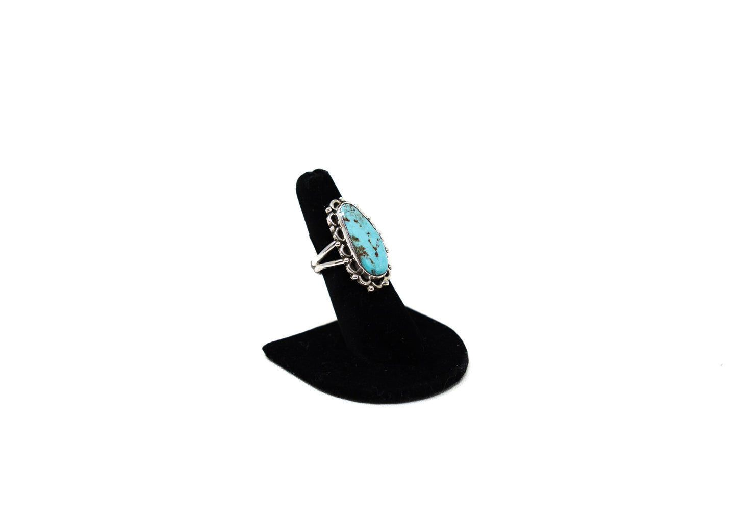Kingman Turquoise Scalloped Sterling Ring