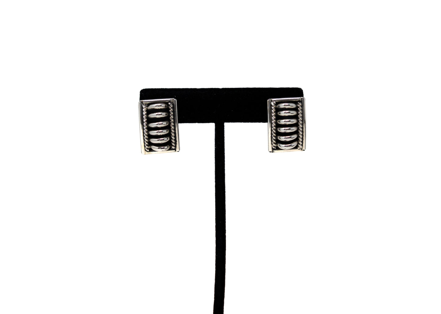 Priscilla Apacheto Sterling Silver Ribbed Cable Earrings