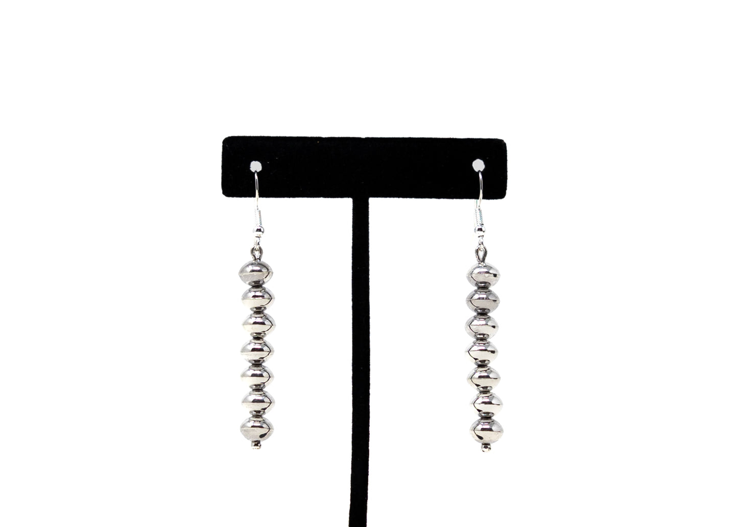 8mm Handmade High Shine Sterling Saucer Bead Earrings