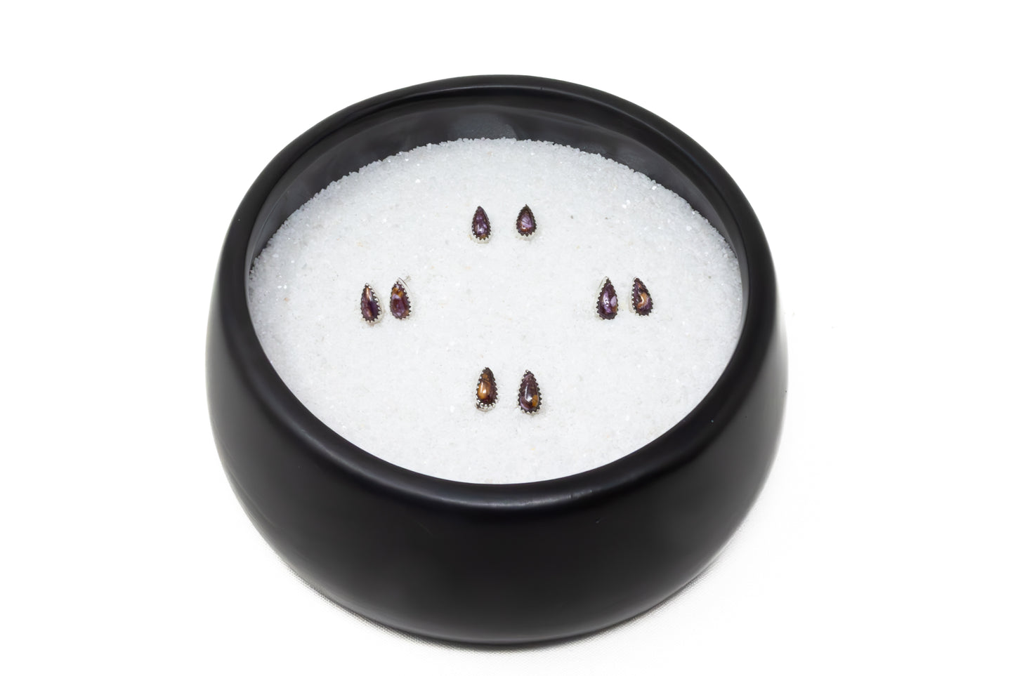 Purple Spiny Mini Teardrop Earrings