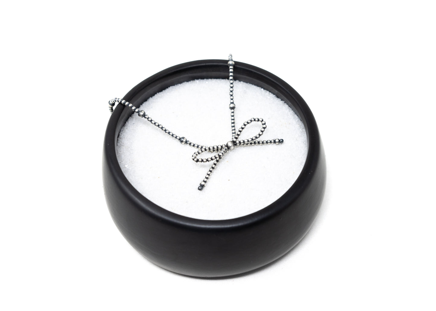 Dainty Sterling Silver Bowtie Necklace