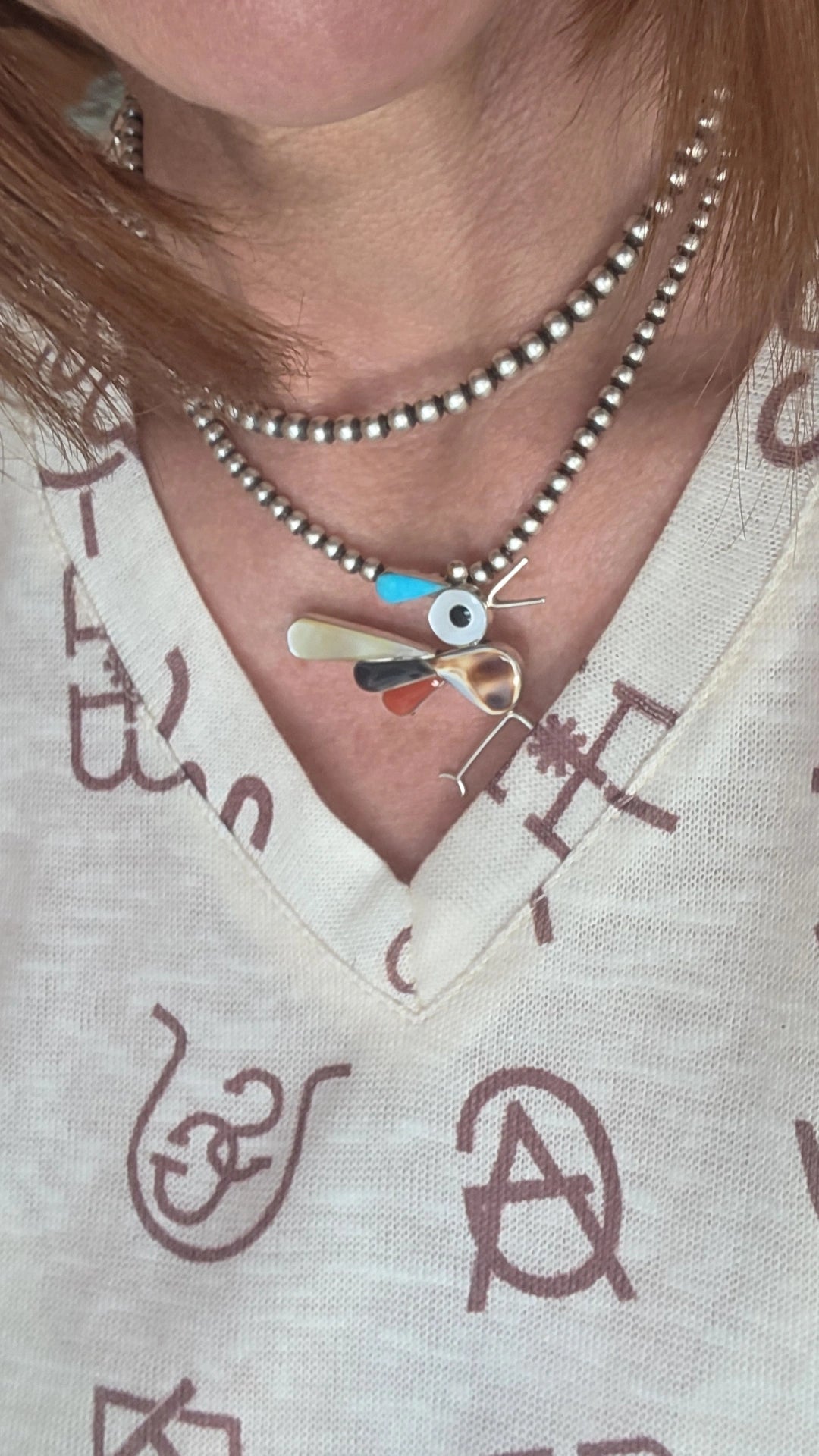 Zuni Roadrunner Inlay Pin/Pendant