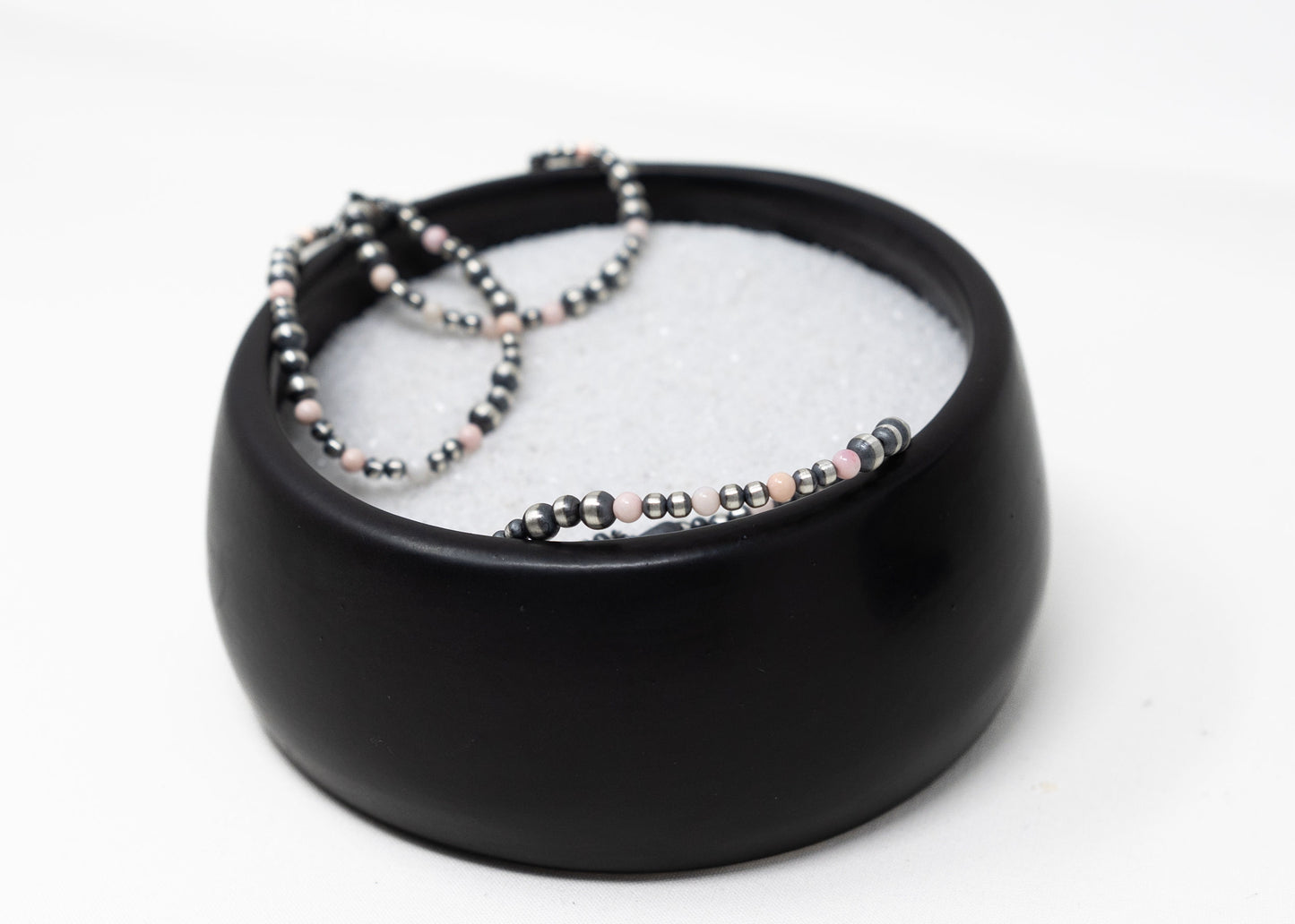 Sterling and Pink Conch Beaded Bracelet