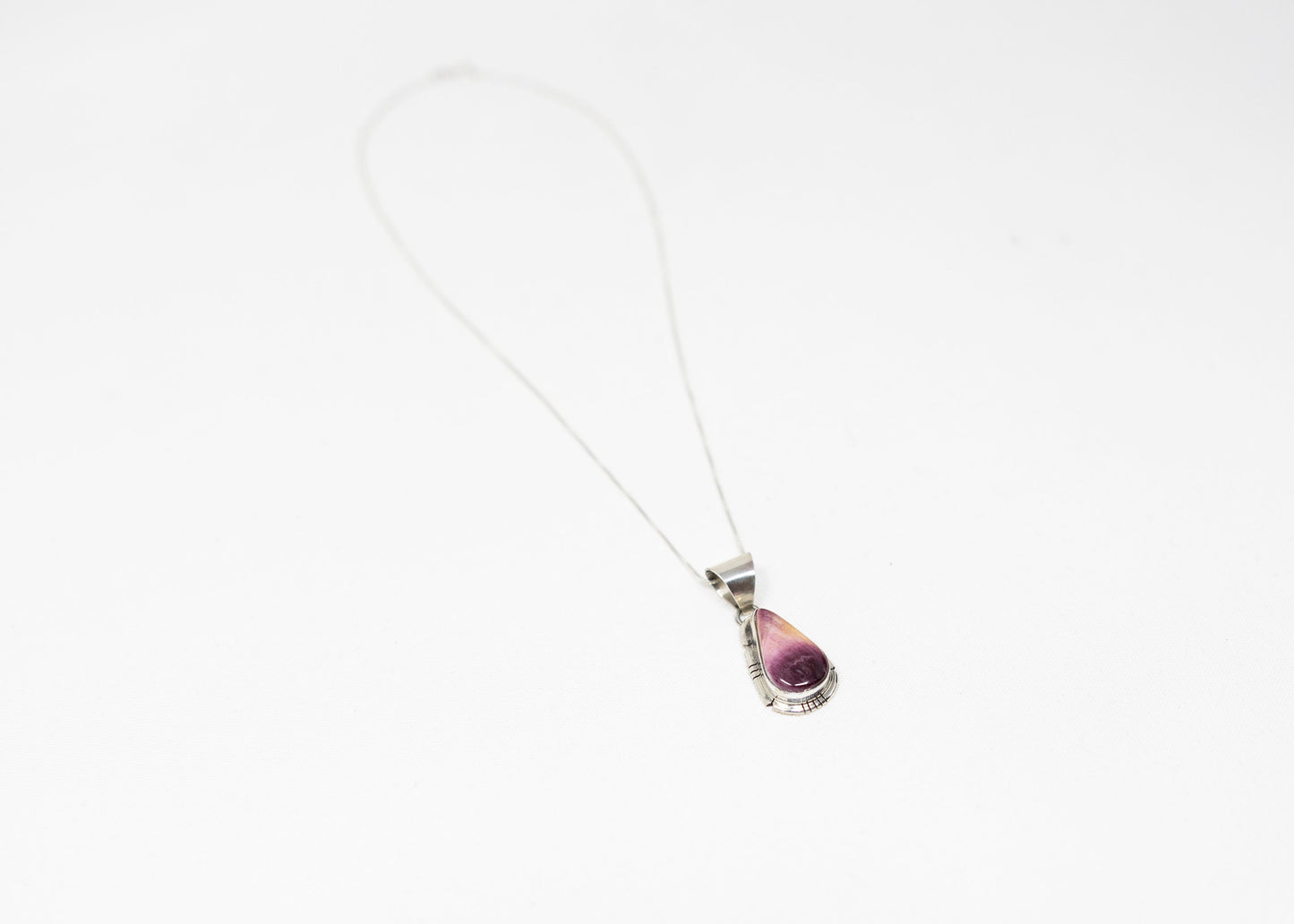 Purple Spiny Teardrop Necklace