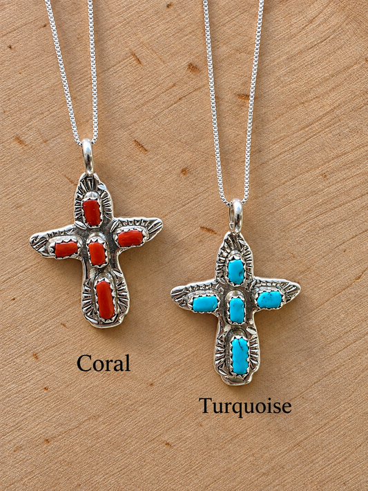 Zuni Petite Western Grace Cross Pendant Necklace