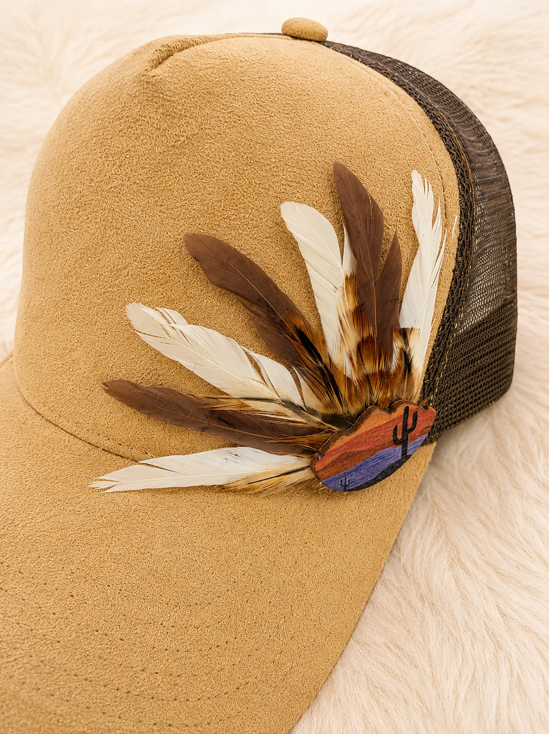 Desert Spirit Feather Trucker Hat