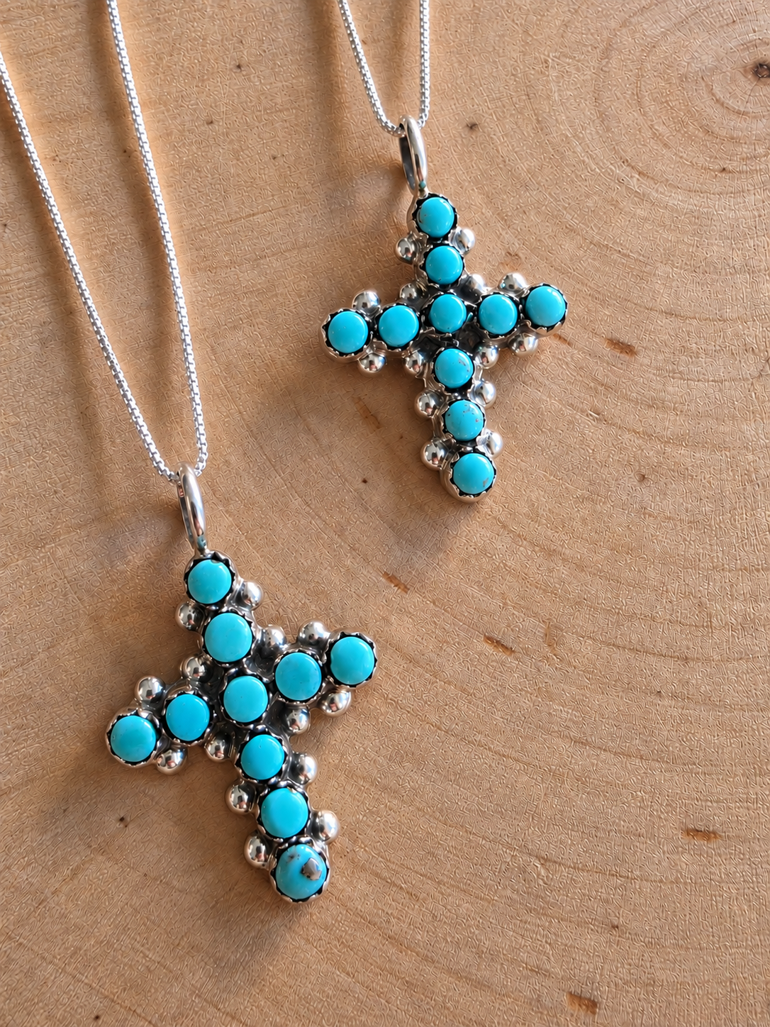 Heavenly Turquoise Cross Pendant Necklace