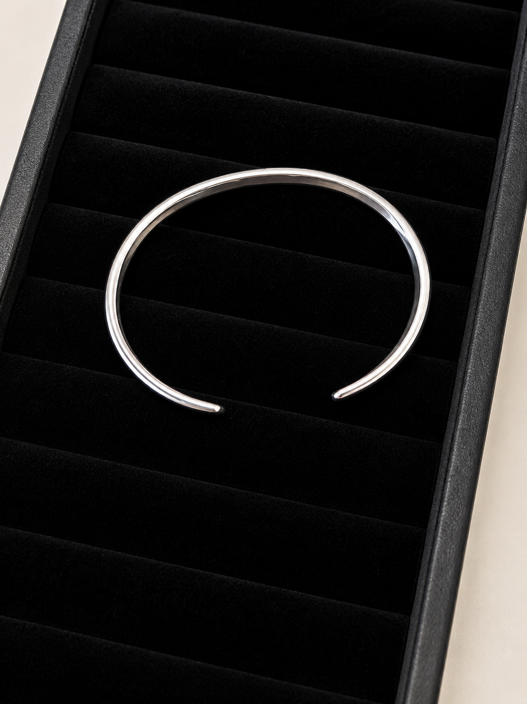 Elaine Tahe Sterling Stamped Half Round Stacker Cuff
