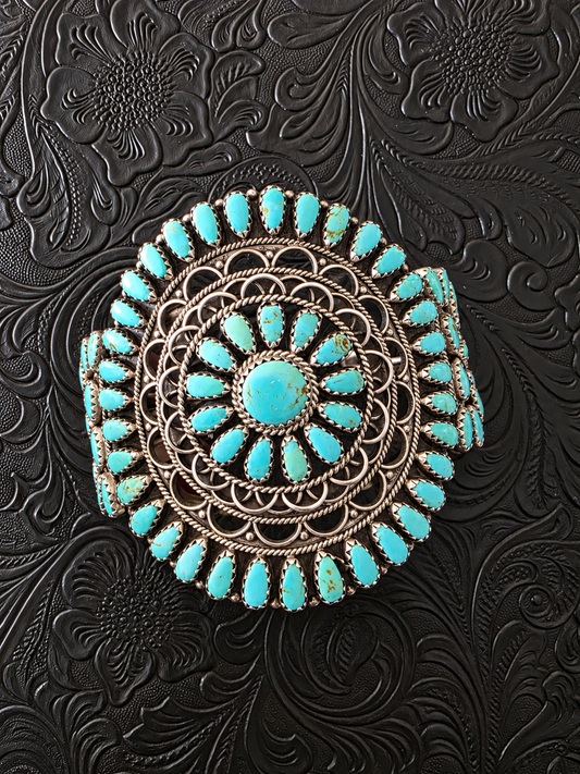 Kingman Petit Point Cluster Cuff Bracelet