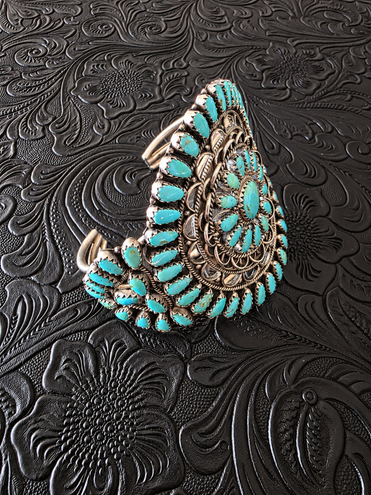 Kingman Petit Point Cluster Cuff Bracelet