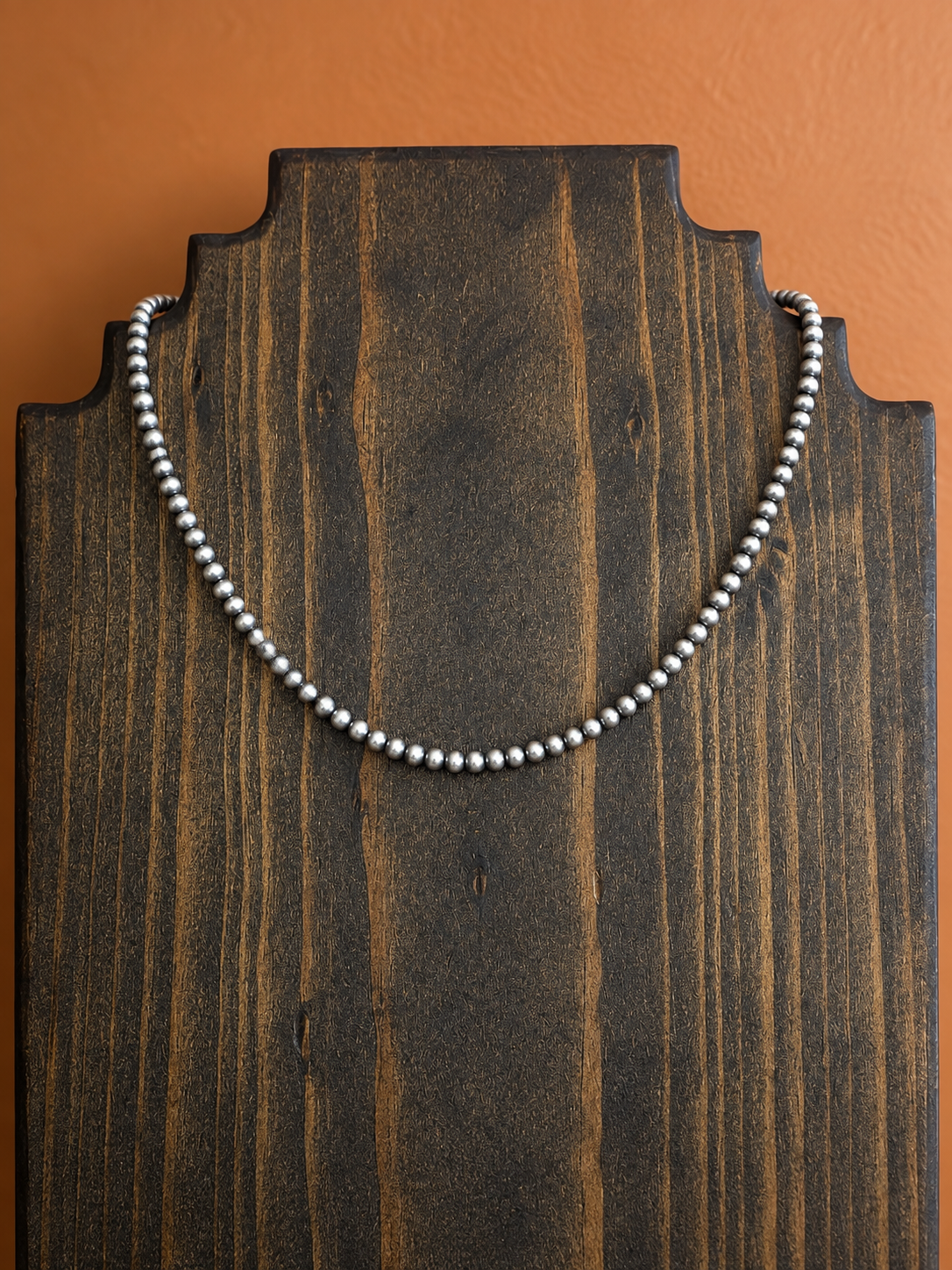 3mm Sterling Silver Beaded Necklace
