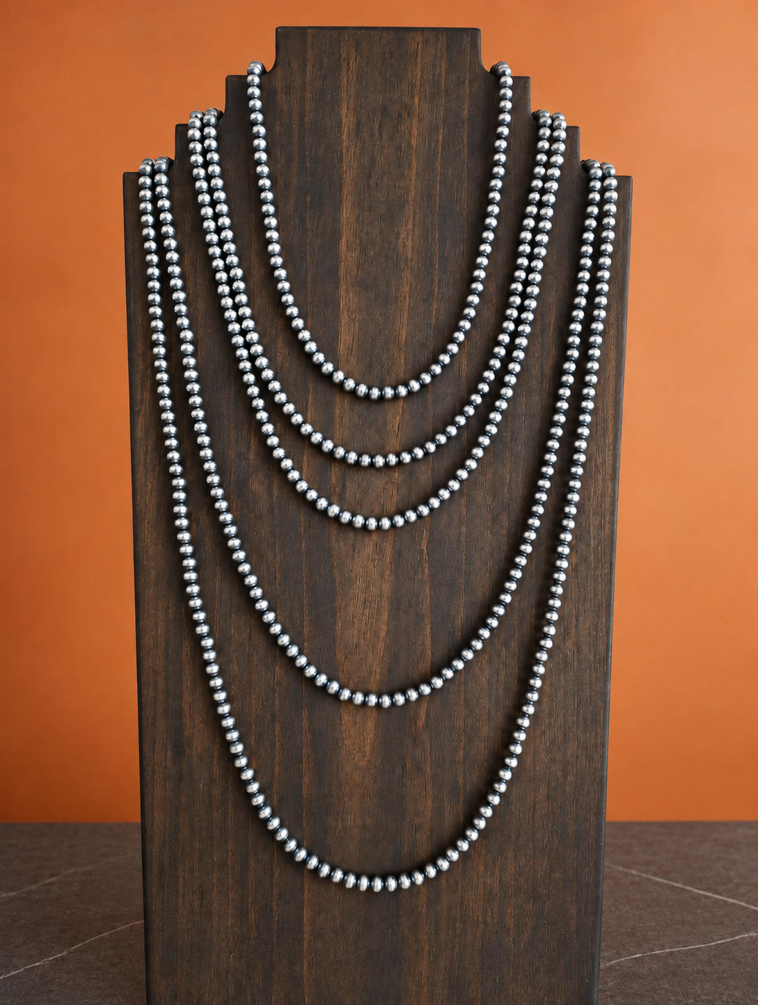 6mm Sterling Silver Bead Necklace