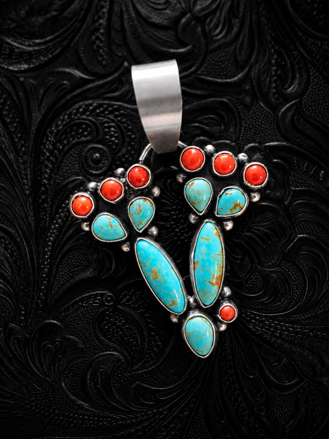 Betty Tom Tyrone Coral Cactus Pendant